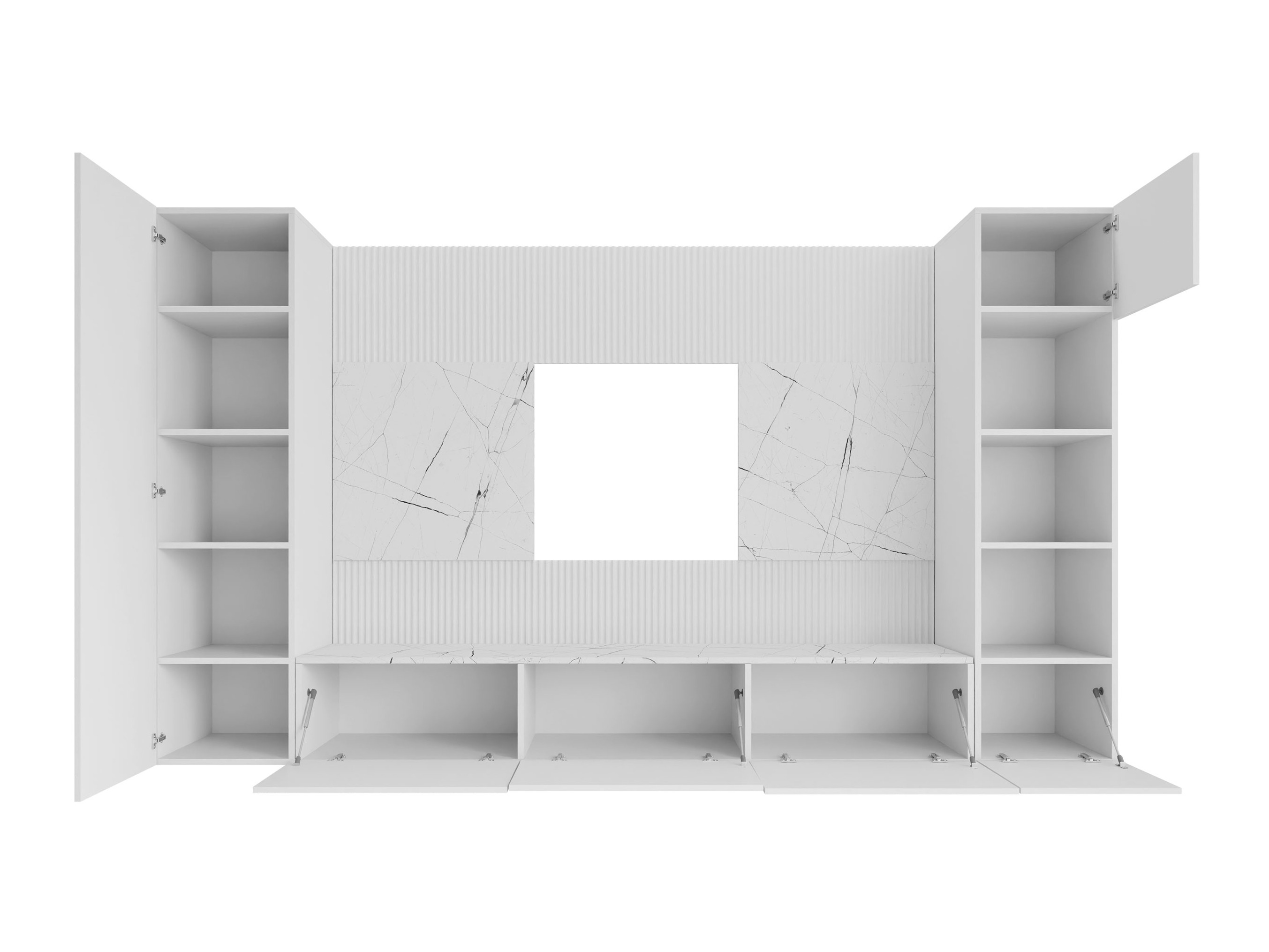 Wohnzimmer-Sets Comfivo Salix IV (Schwarz + Schwarzer Marmor)