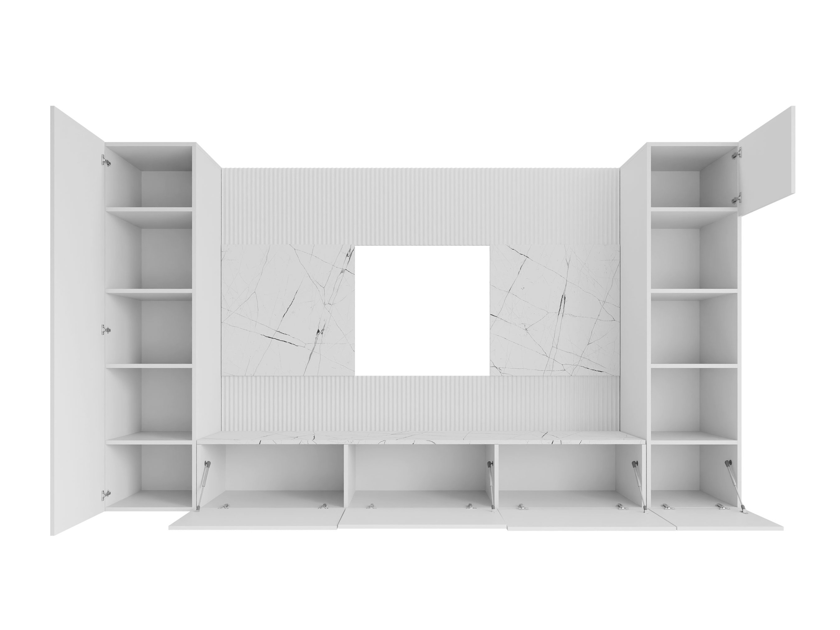Wohnzimmer-Sets Comfivo Salix IV (Walnussholzoptik + Hell Travertine)