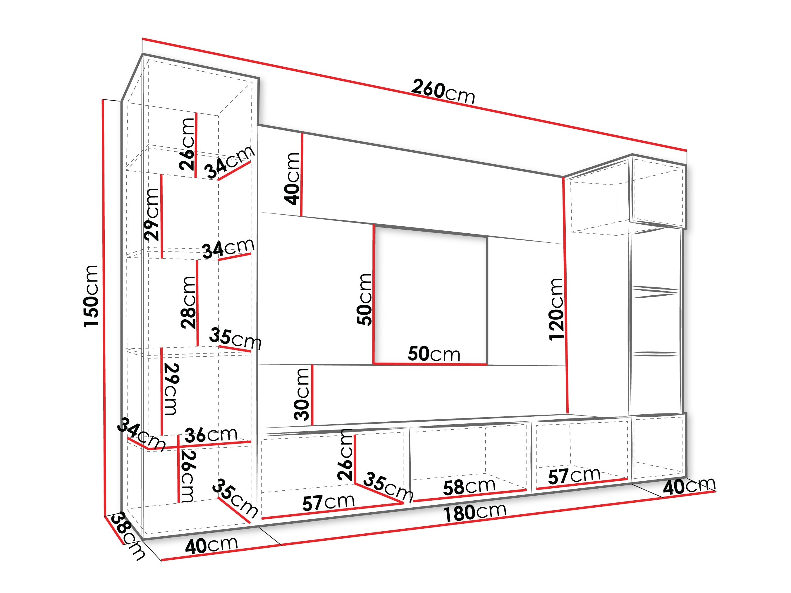 Wohnzimmer-Sets Comfivo Salix IV (Walnussholzoptik + Hell Travertine)