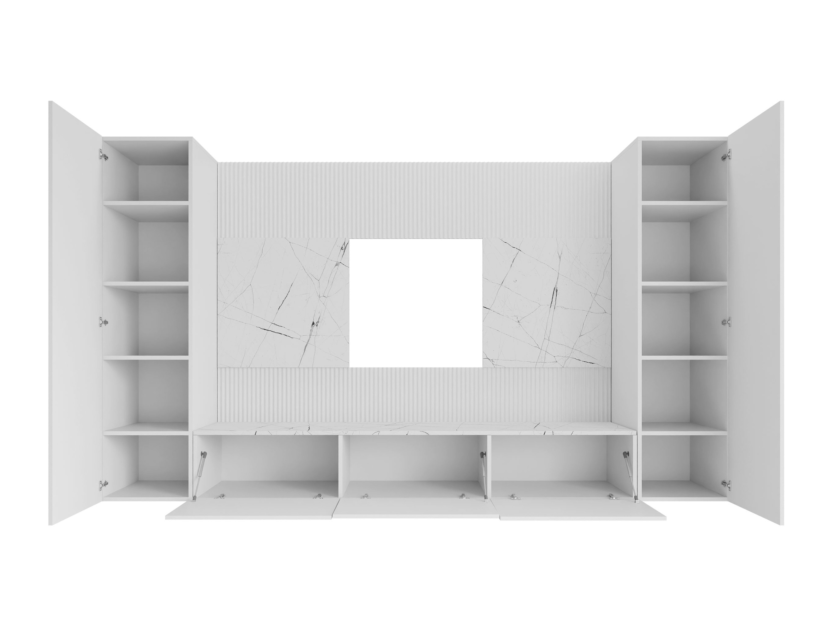 Wohnzimmer-Sets Comfivo Salix V (Schwarz + Schwarzer Marmor)