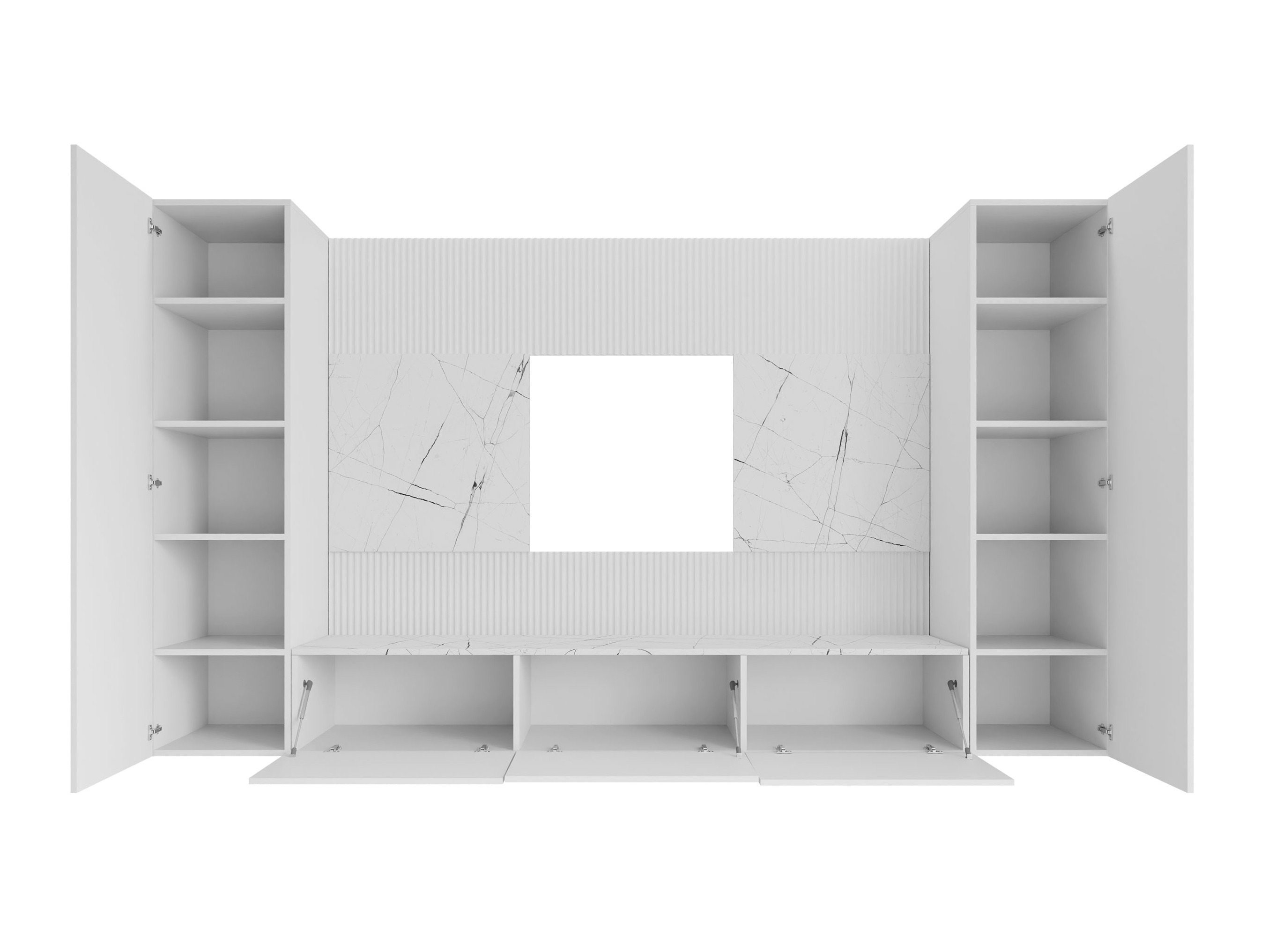 Wohnzimmer-Sets Comfivo Salix V (Walnussholzoptik + Hell Travertine)
