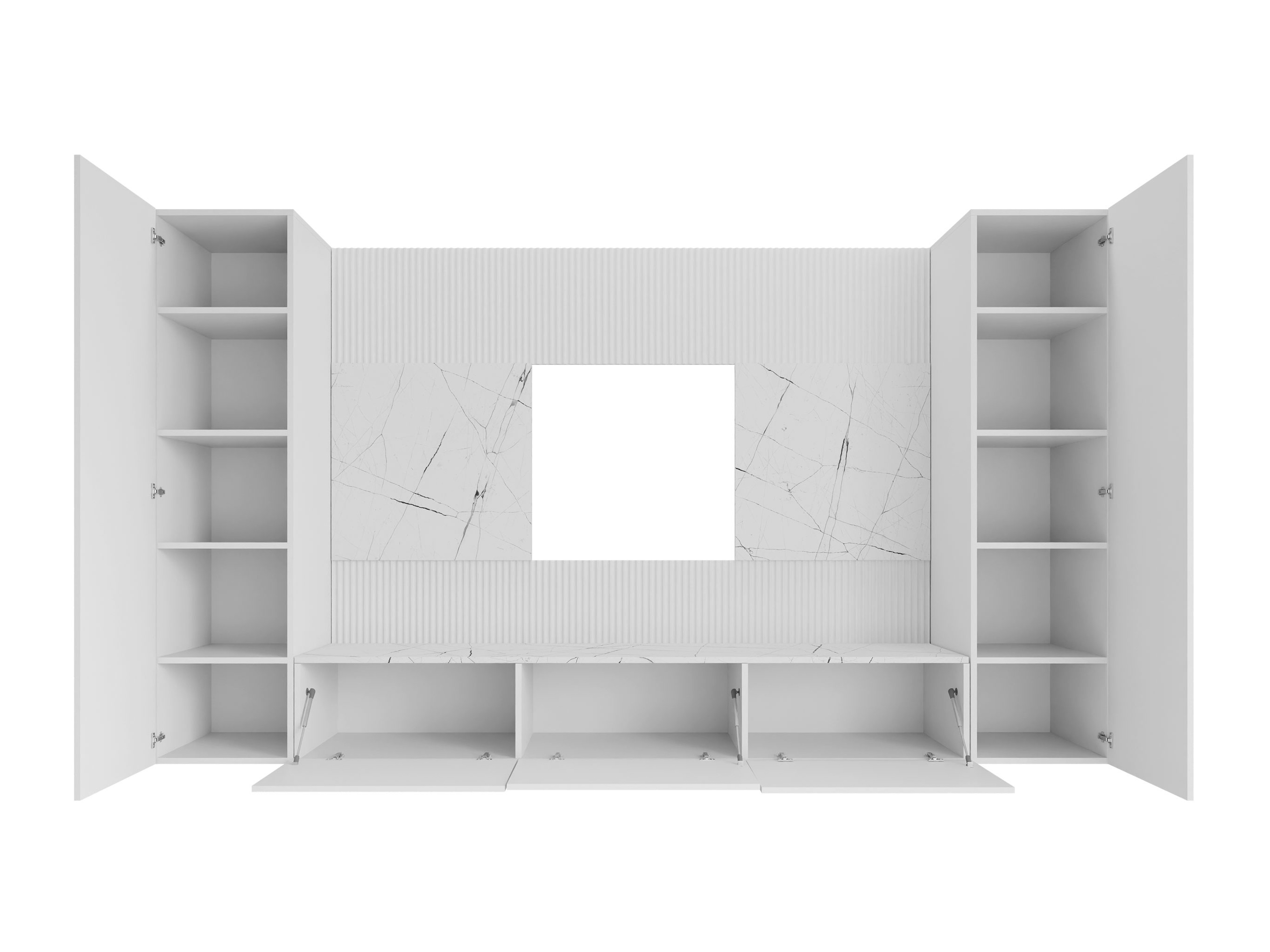 Wohnzimmer-Sets Comfivo Salix V (Weiß + Weißer Marmor)