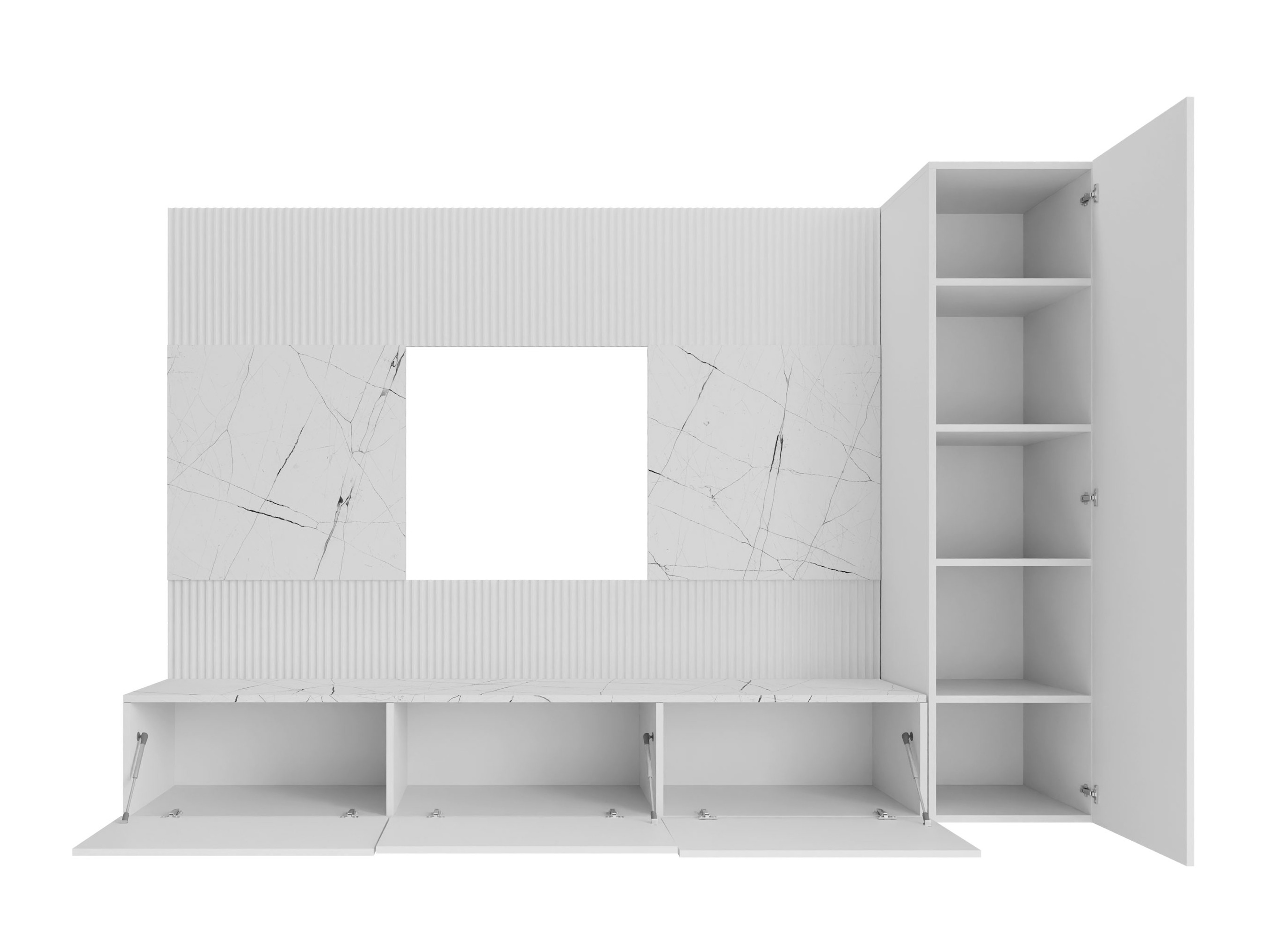 Wohnzimmer-Sets Comfivo Salix VI (Walnussholzoptik + Hell Travertine)