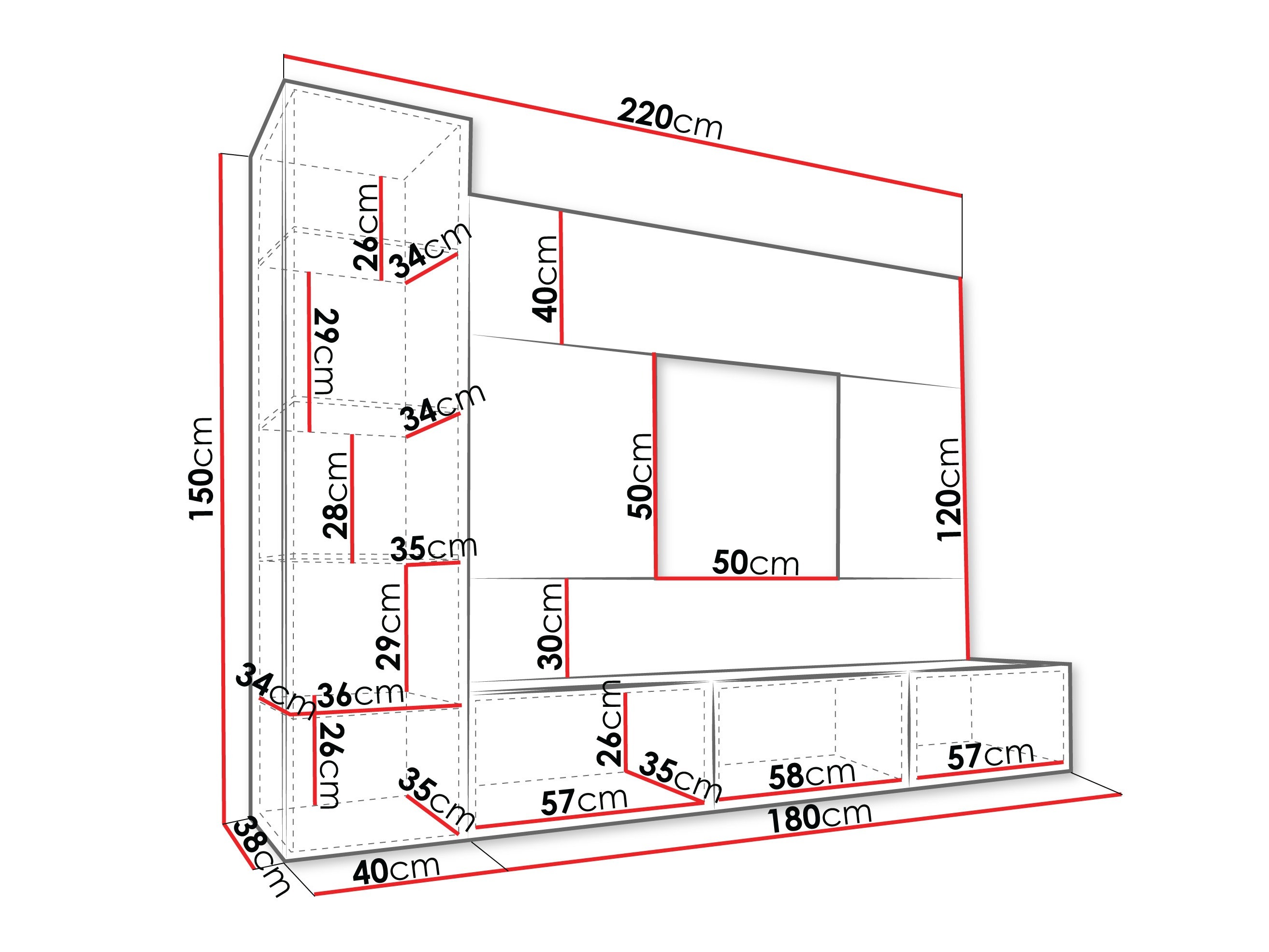 Wohnzimmer-Sets Comfivo Salix VI (Walnussholzoptik + Hell Travertine)