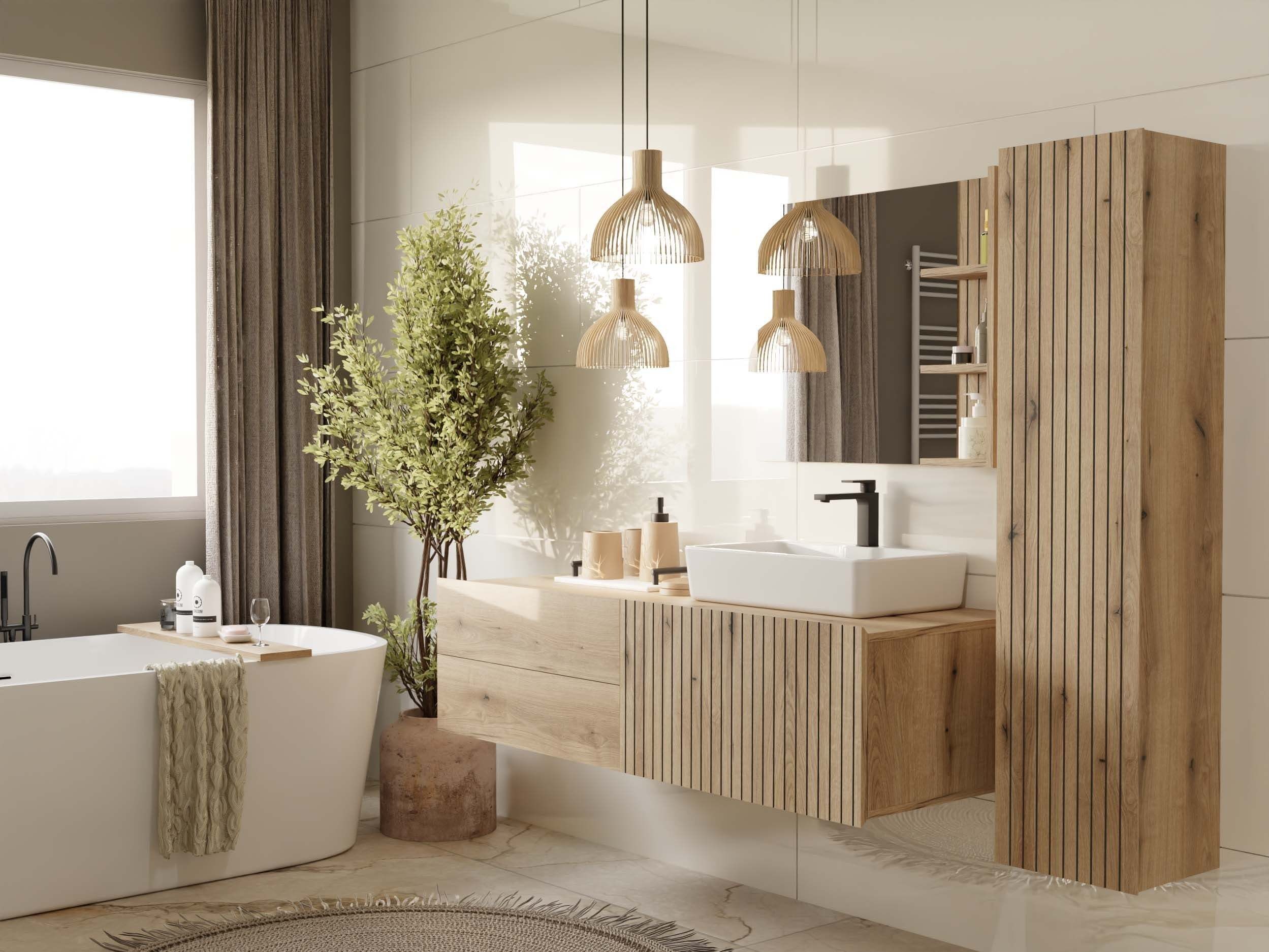 Hängeschrank für Waschbecken Mandeville 363 (Eichenholzoptik)