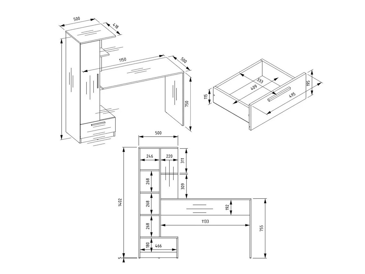 Bürotisch Mandeville 321 (Weiß)