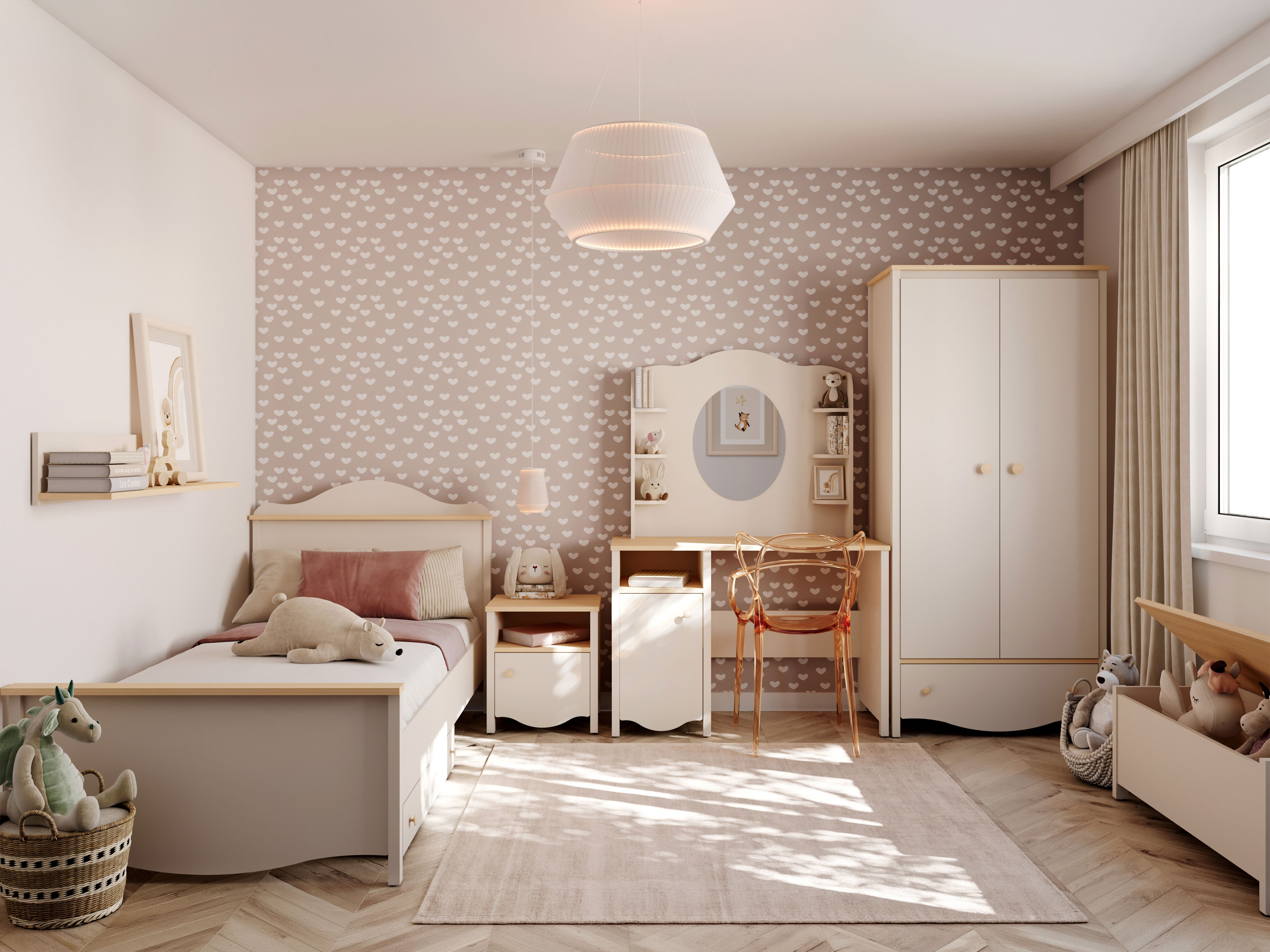 Bett Velferi 118 (Beige + Eichenholzoptik)
