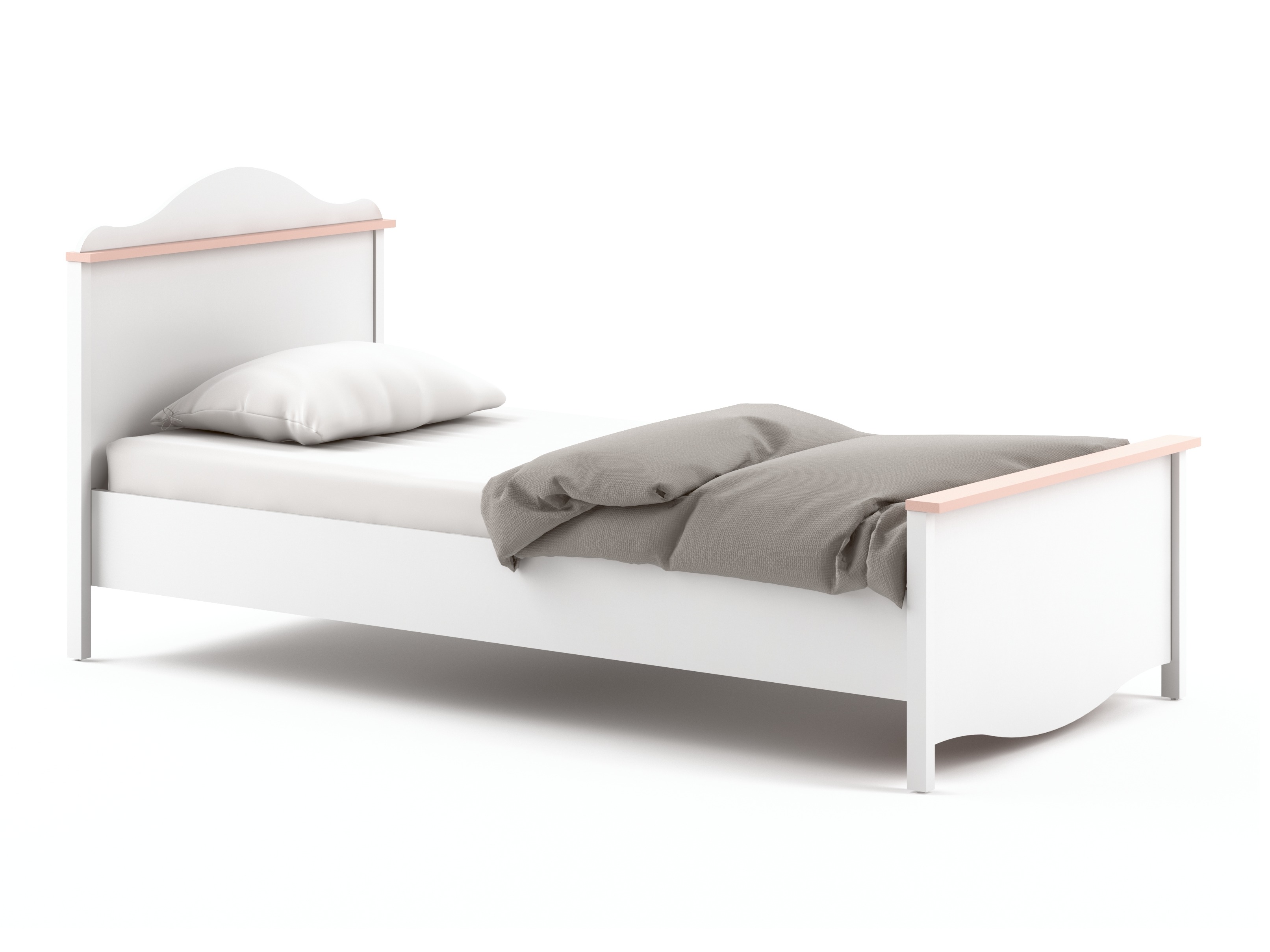 Bett Velferi 118 (Weiß + Rosa)