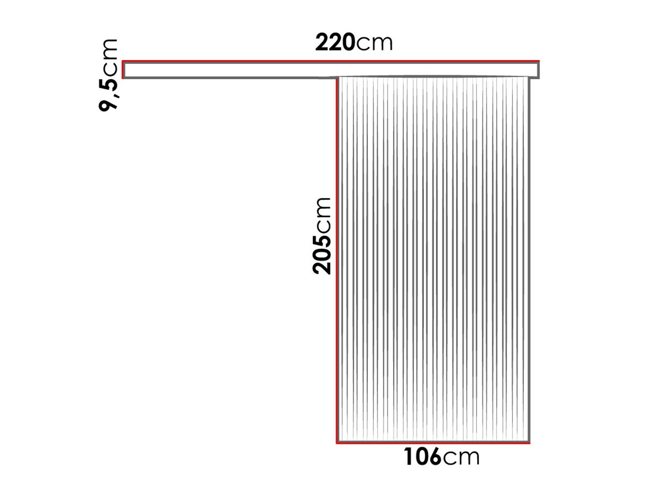 Schwebetür Dover 204 (Anthrazit + Schwarz)