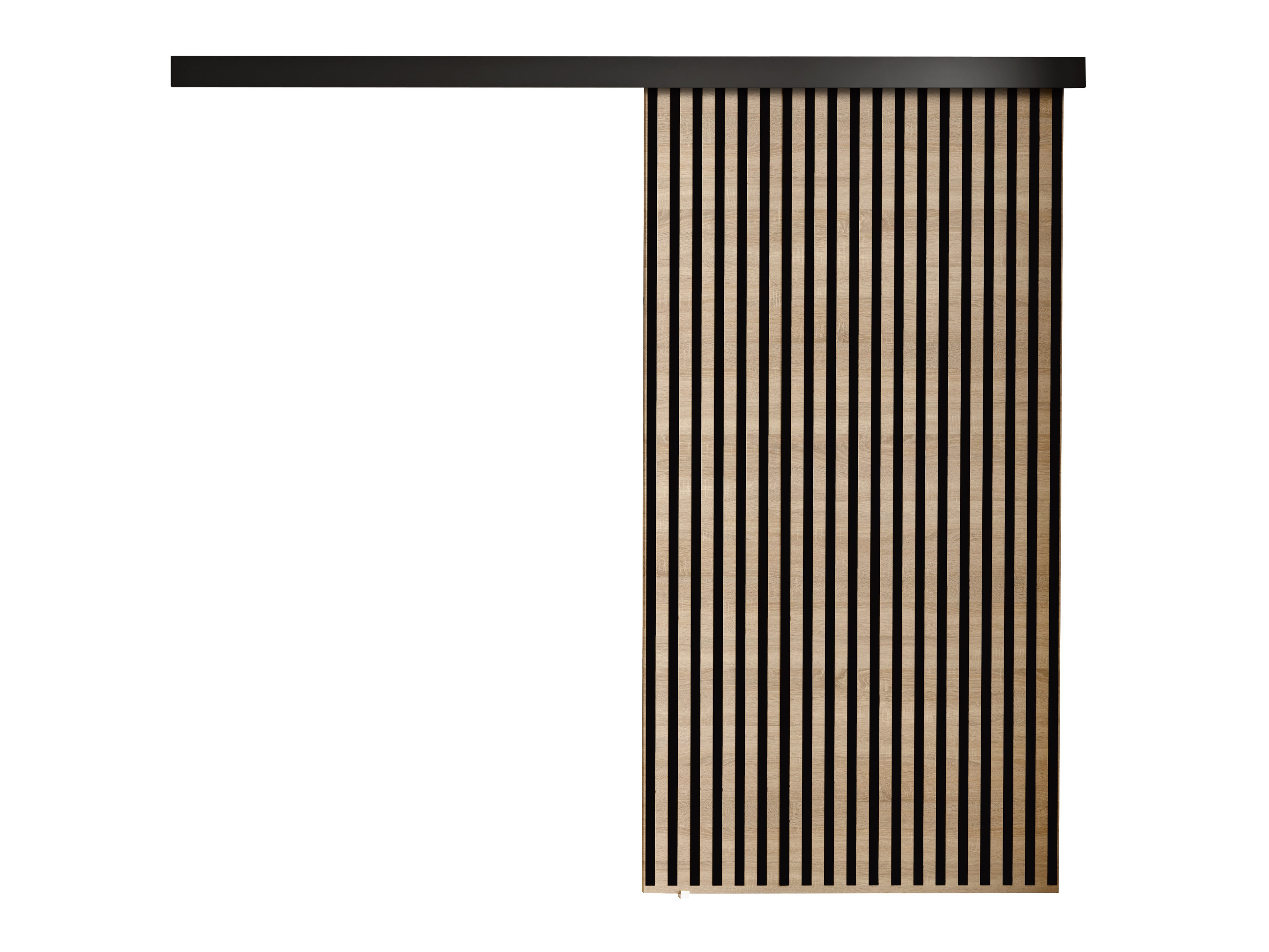 Schwebetür Dover 204 (Sonoma Eichenholzoptik + Schwarz)