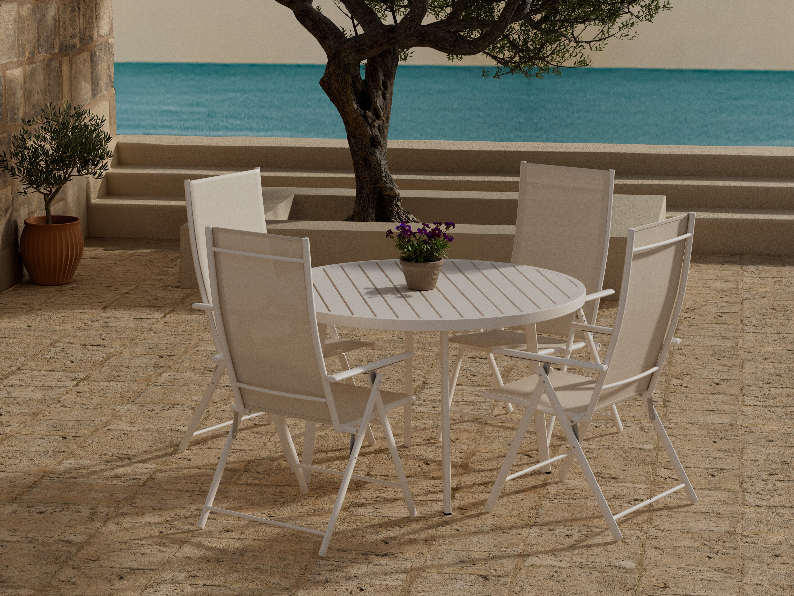 Tisch und Stühle Dallas 5257 (Beige)