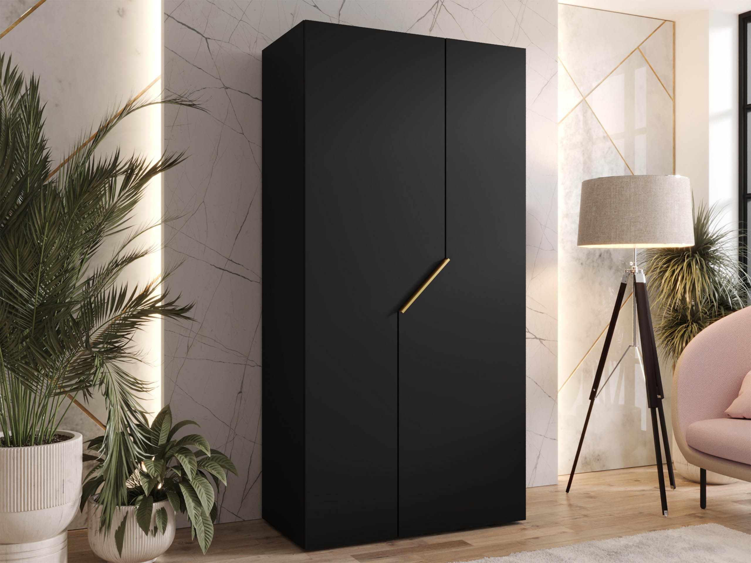 Kleiderschrank Hartford 594 (Schwarz)