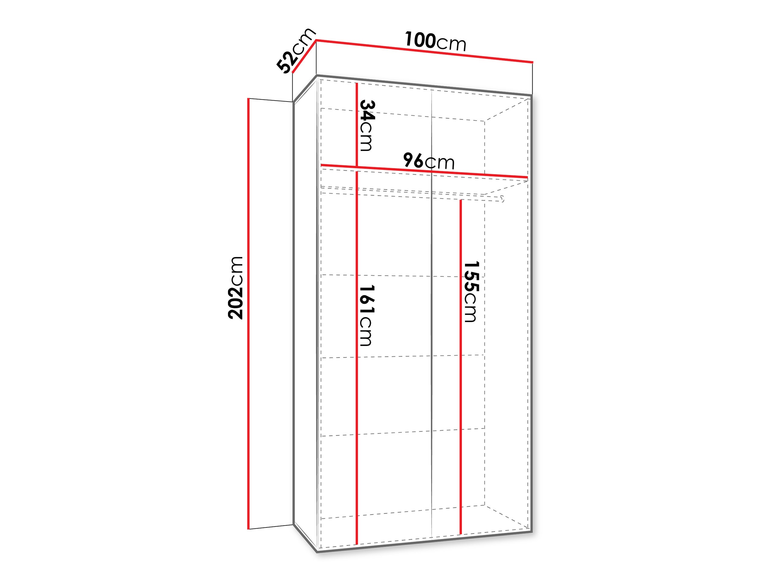 Kleiderschrank Hartford 594 (Schwarz)