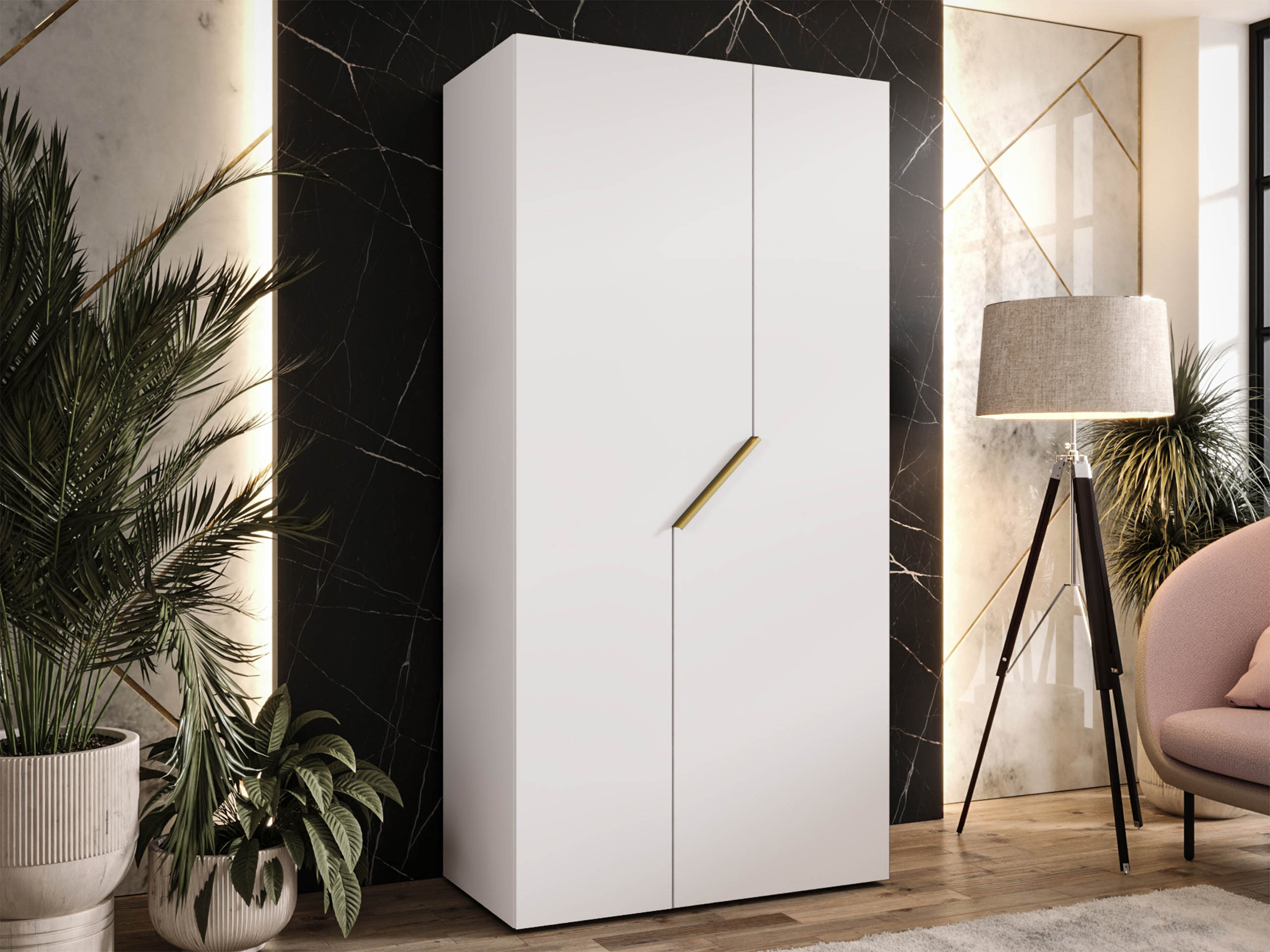 Kleiderschrank Hartford 594 (Weiß)