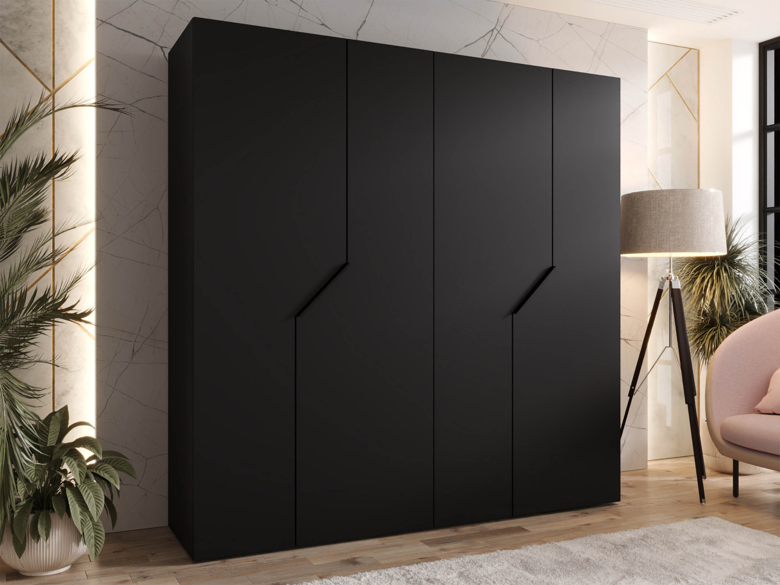 Kleiderschrank Hartford 595 (Schwarz)