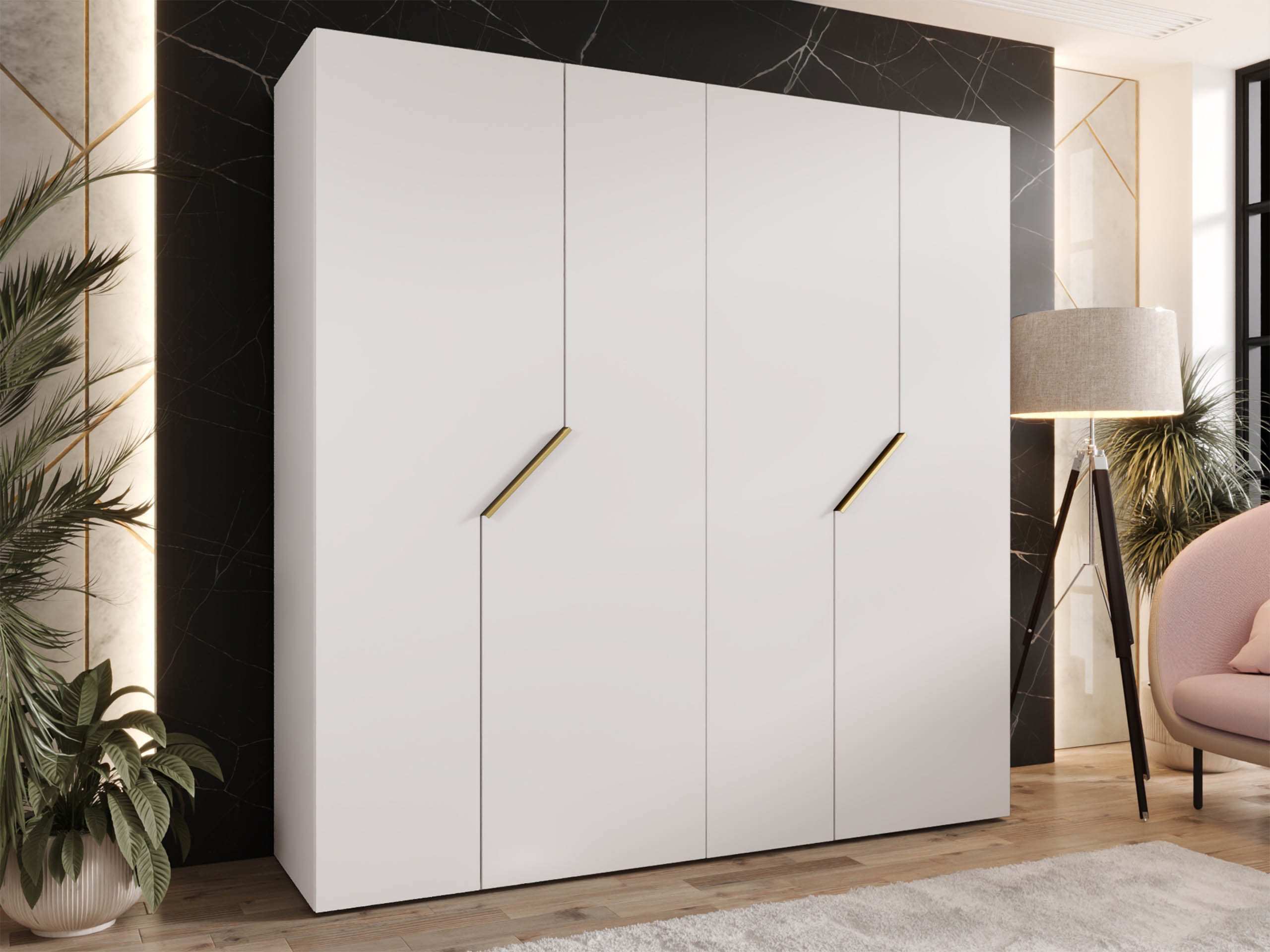 Kleiderschrank Hartford 595 (Weiß)
