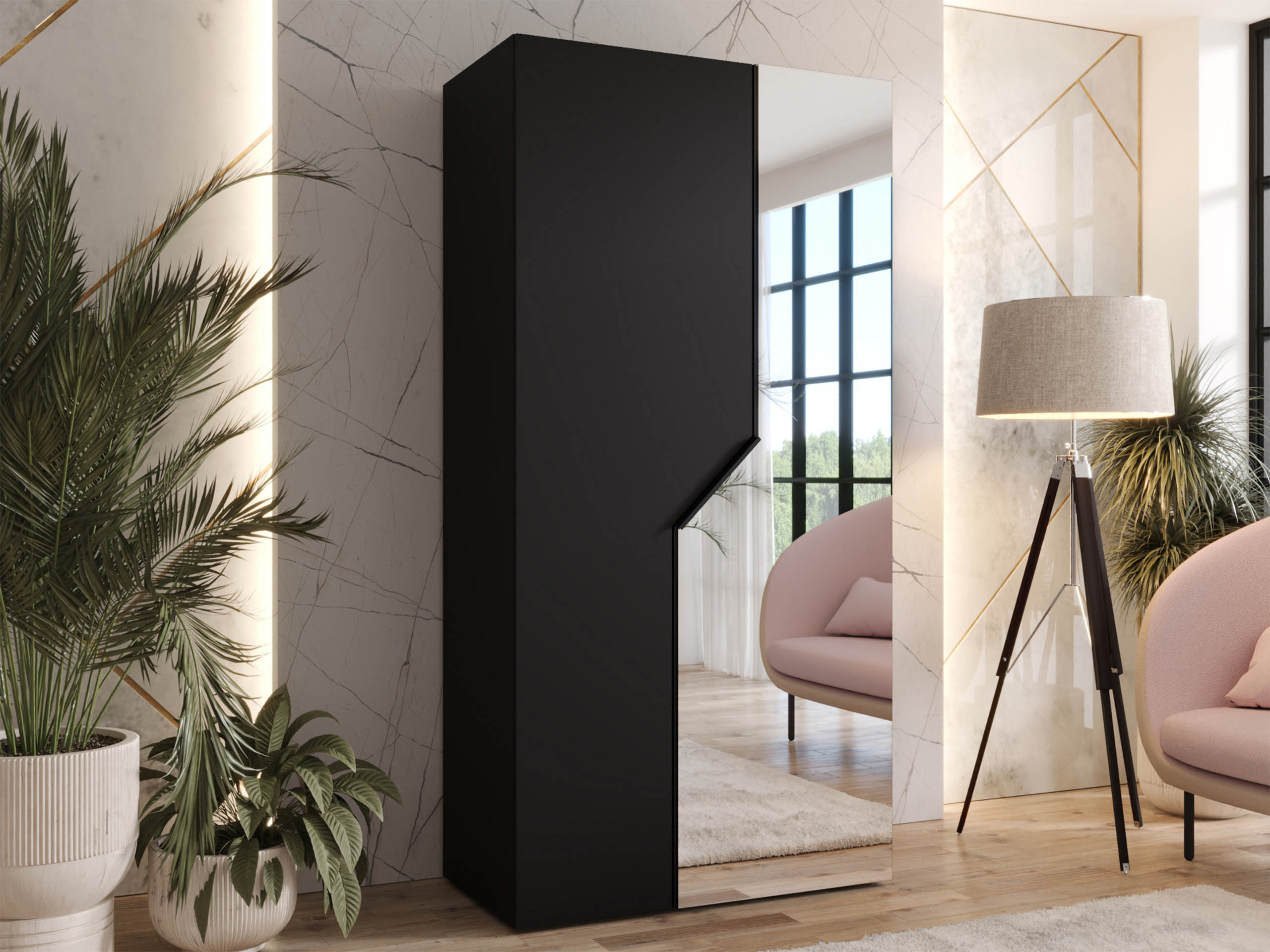 Kleiderschrank Hartford 597 (Schwarz)