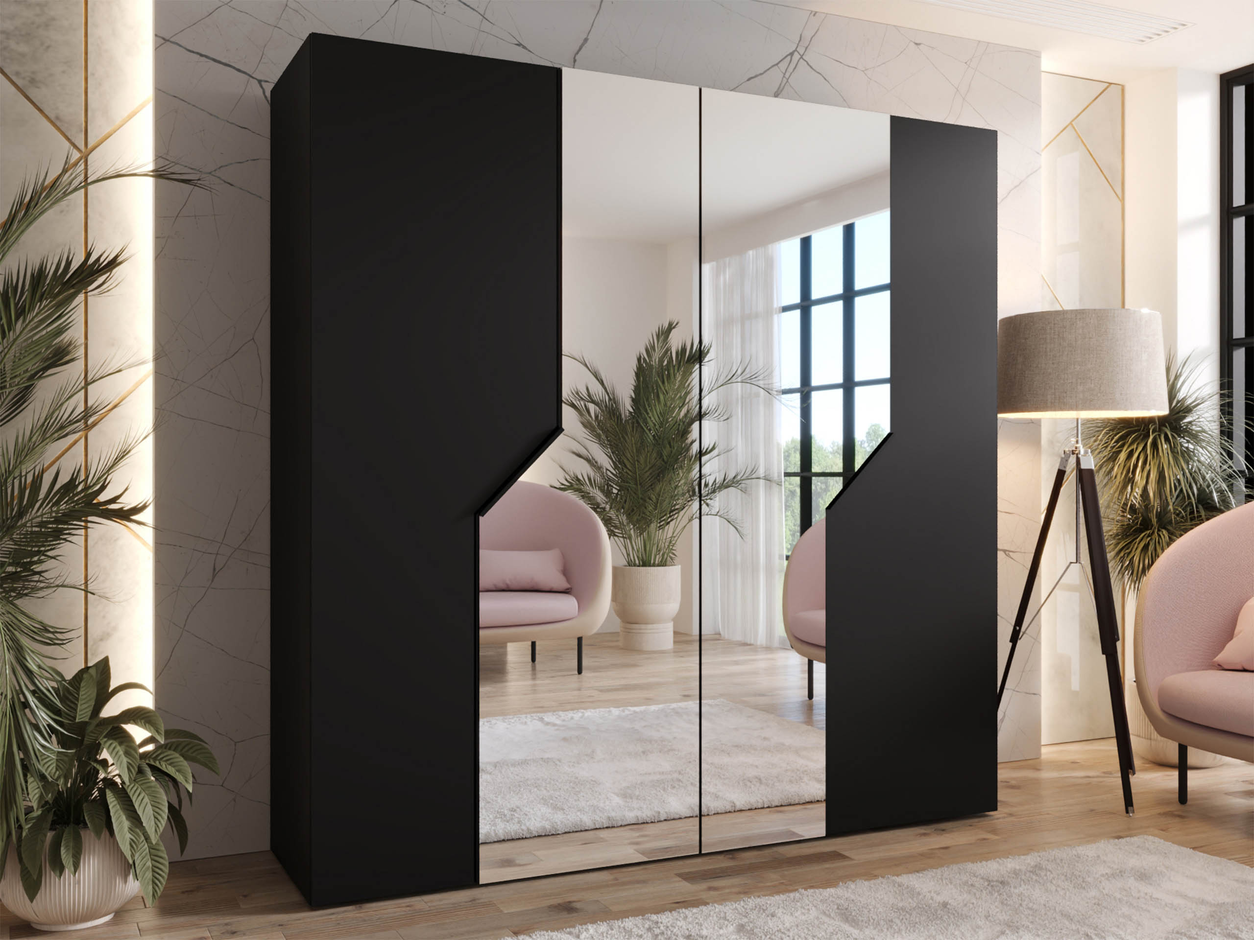 Kleiderschrank Hartford 598 (Schwarz)