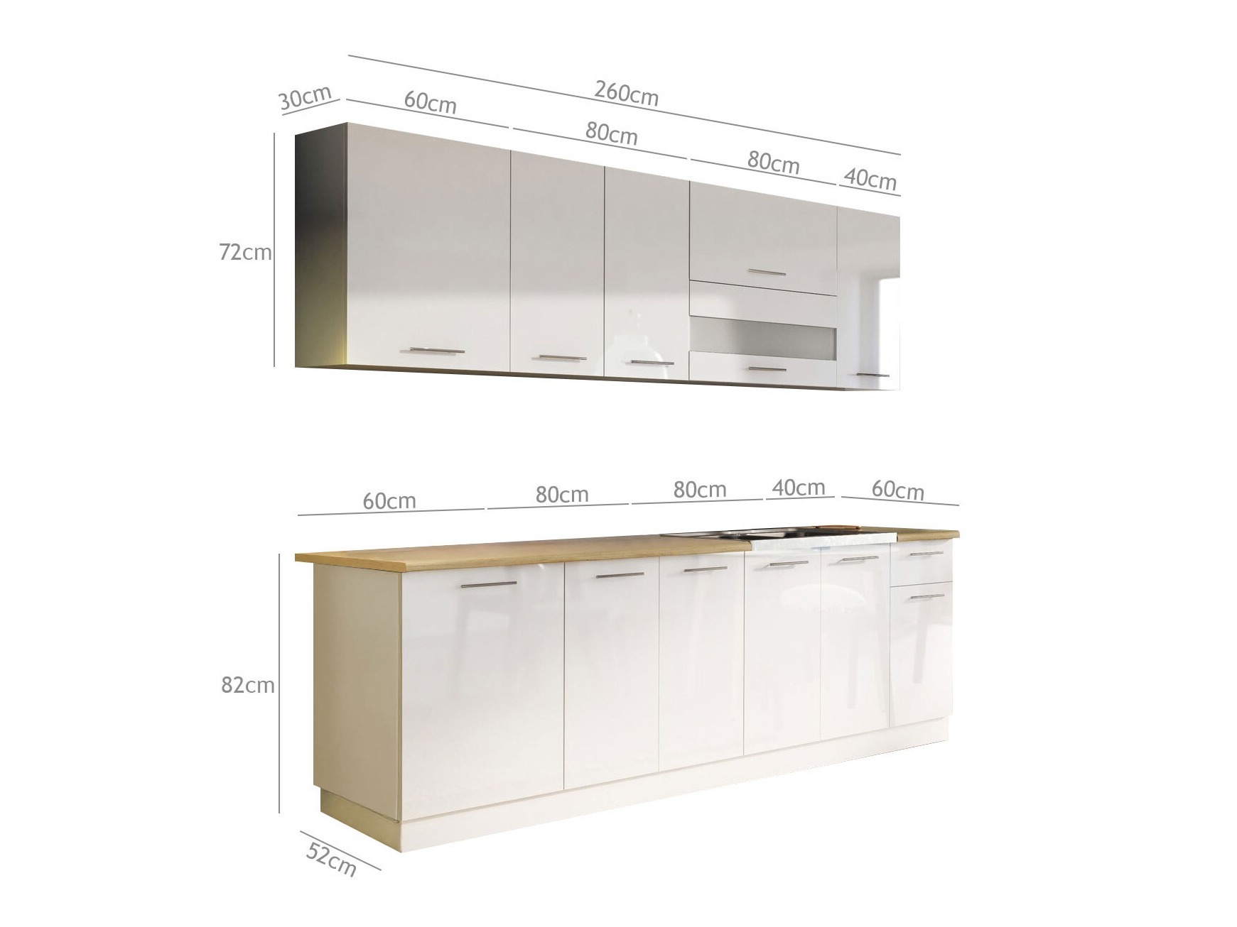 Modulares Küchenset Tiffa Mix 108