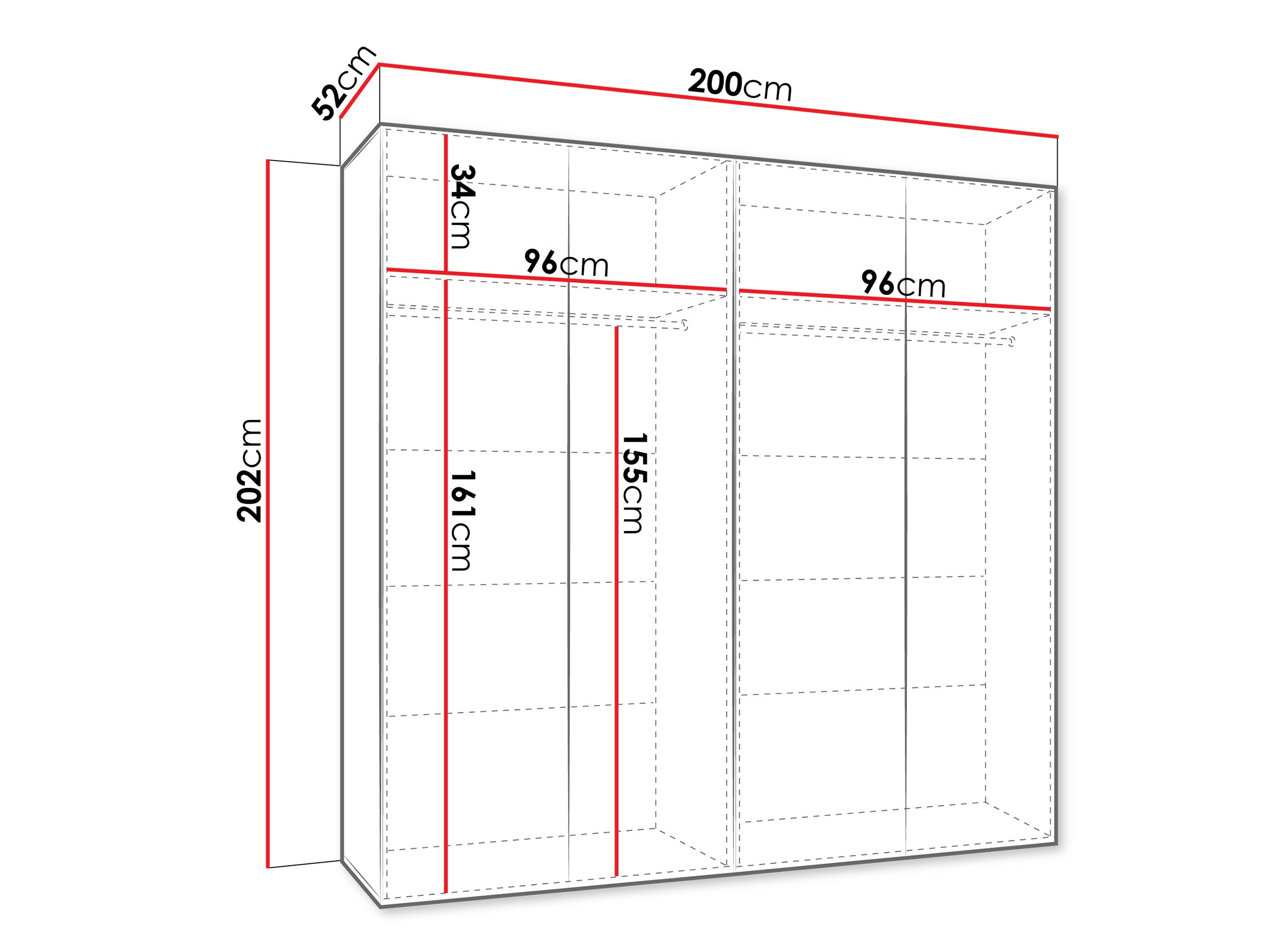 Kleiderschrank Hartford 601 (Weiß)
