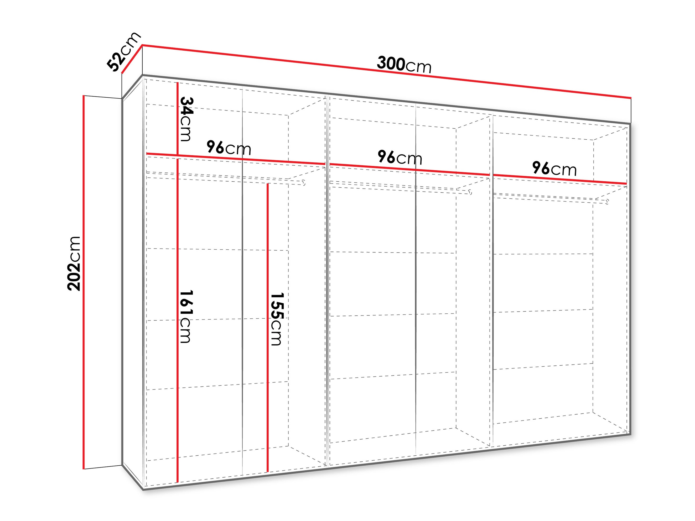 Kleiderschrank Hartford 602 (Weiß)
