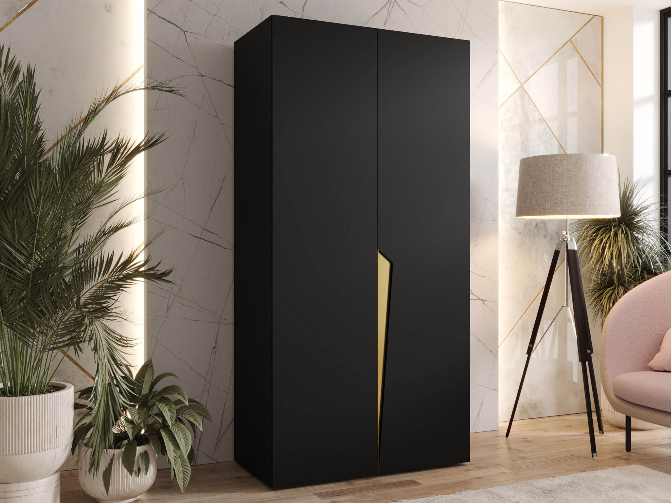 Kleiderschrank Hartford 603 (Schwarz)