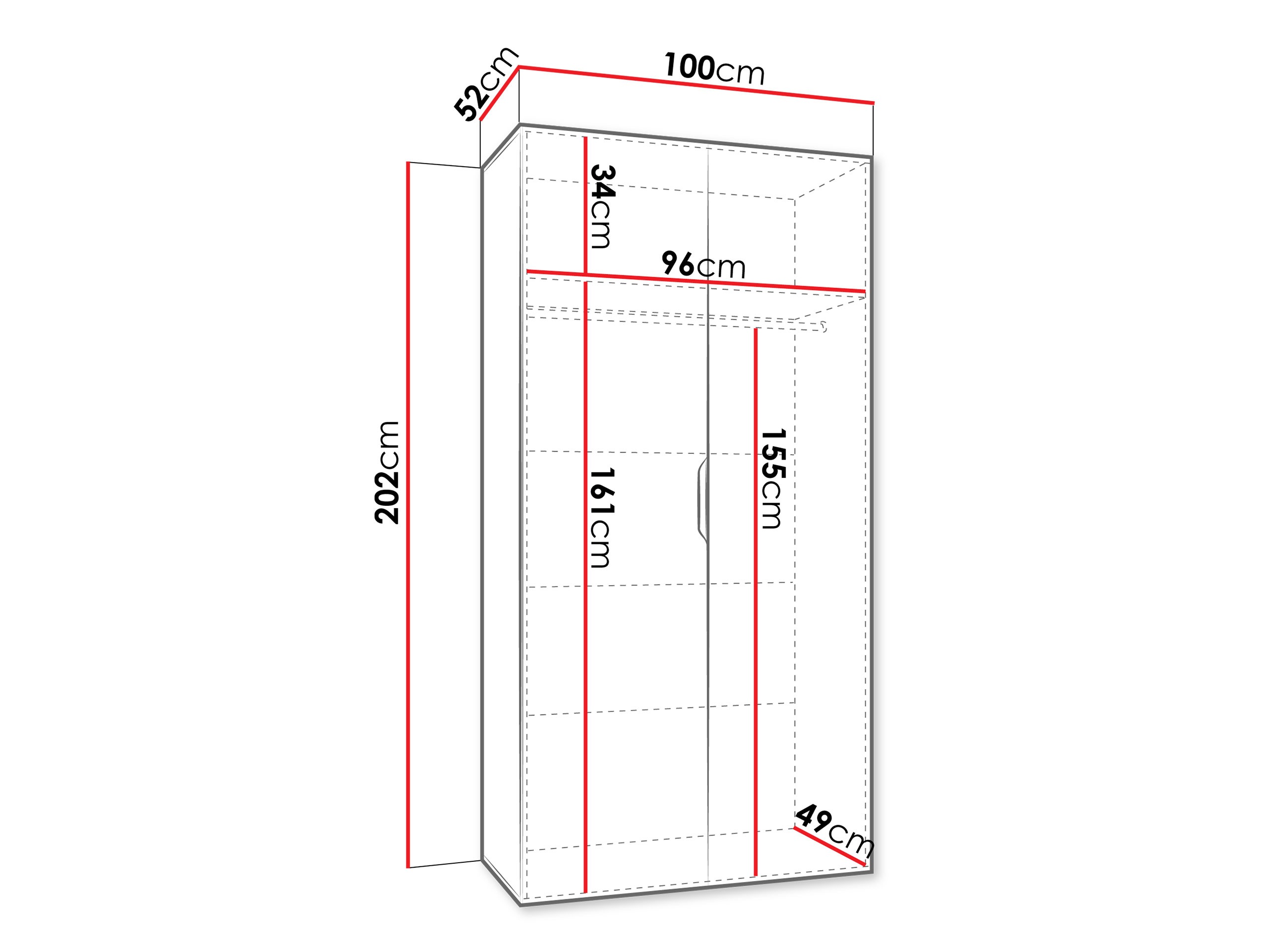 Kleiderschrank Hartford 603 (Schwarz)