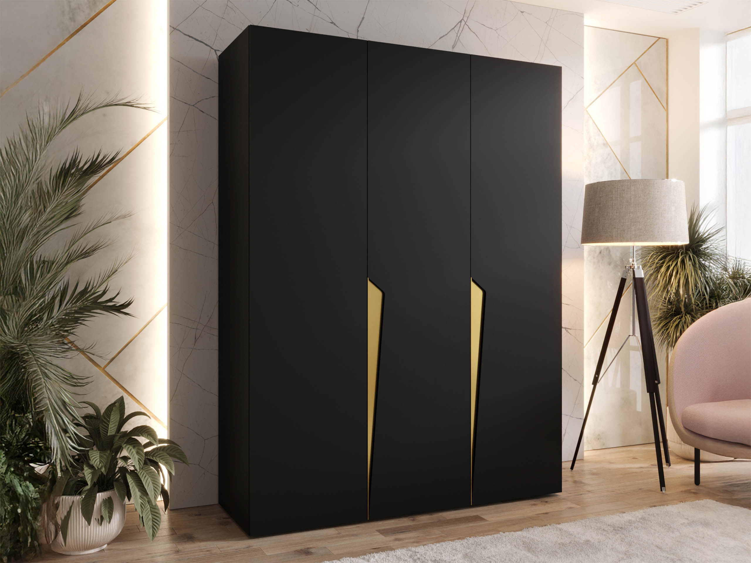 Kleiderschrank Hartford 604 (Schwarz)