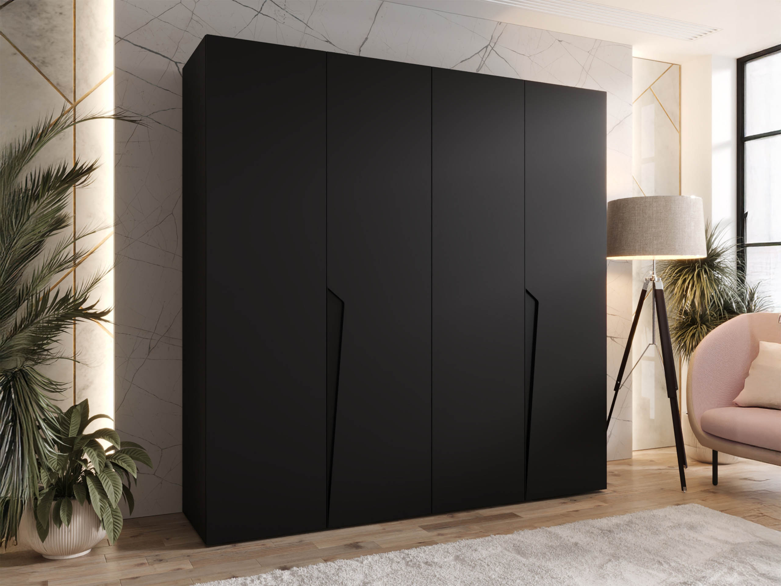Kleiderschrank Hartford 605 (Schwarz)