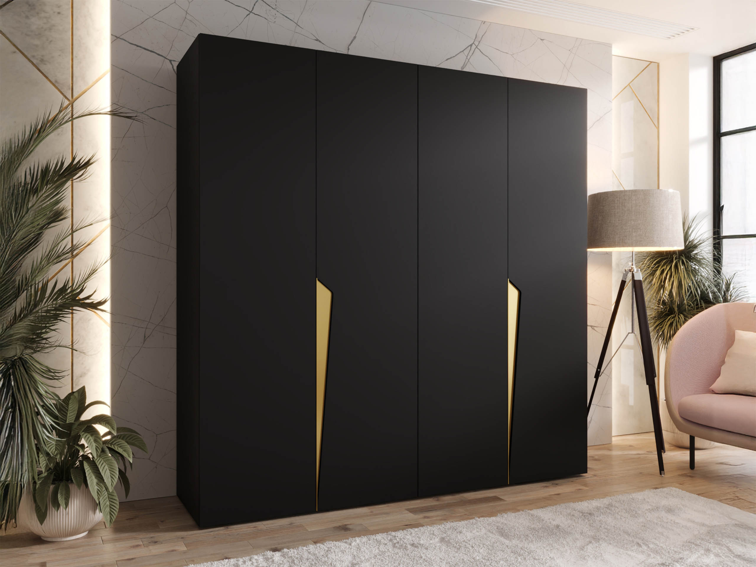 Kleiderschrank Hartford 605 (Schwarz)