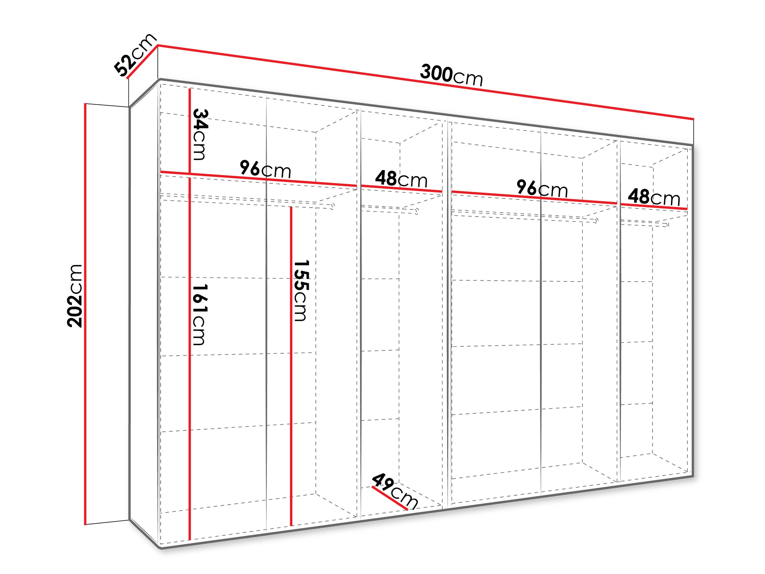 Kleiderschrank Hartford 607 (Weiß)