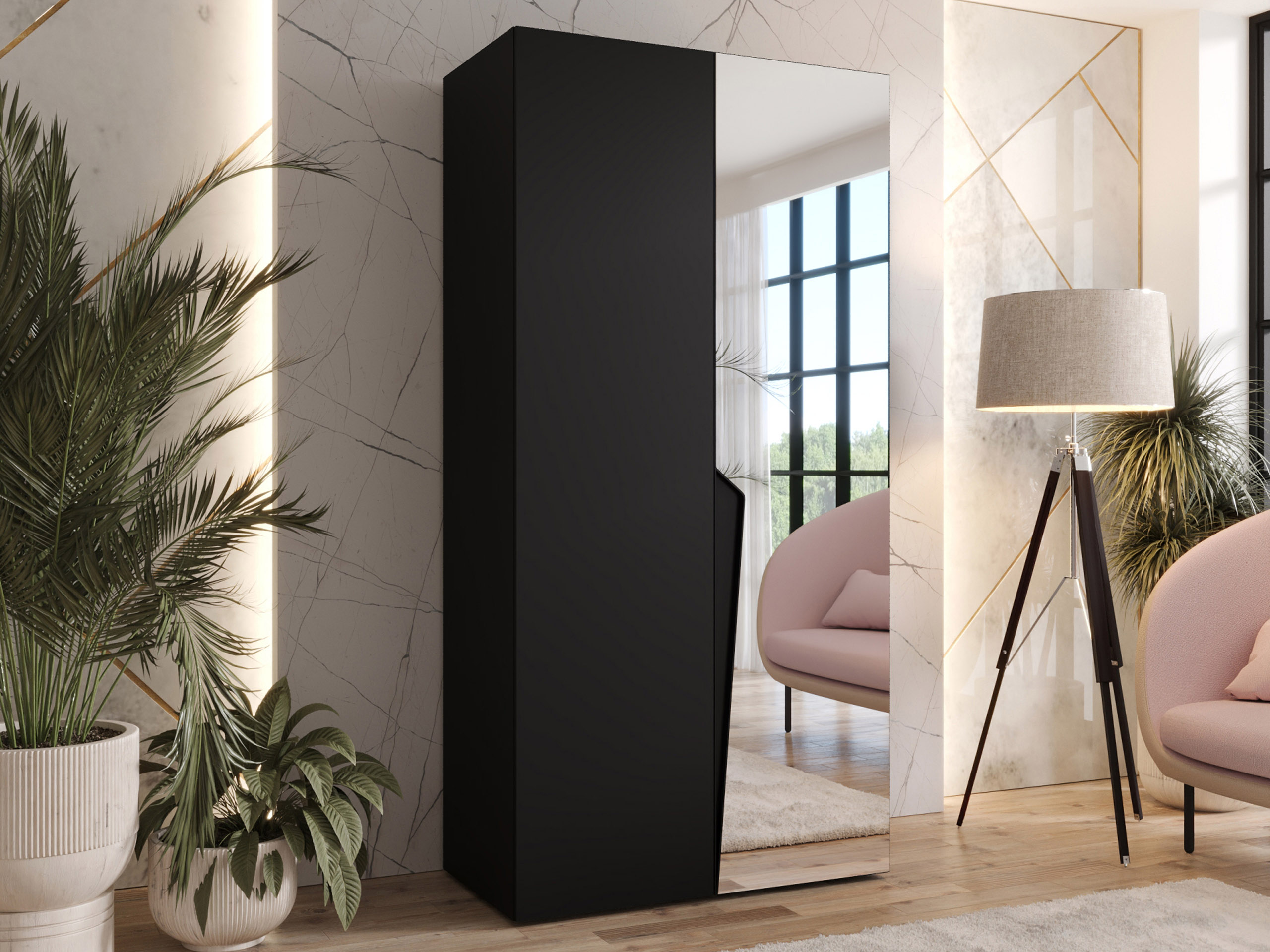 Kleiderschrank Hartford 608 (Schwarz)