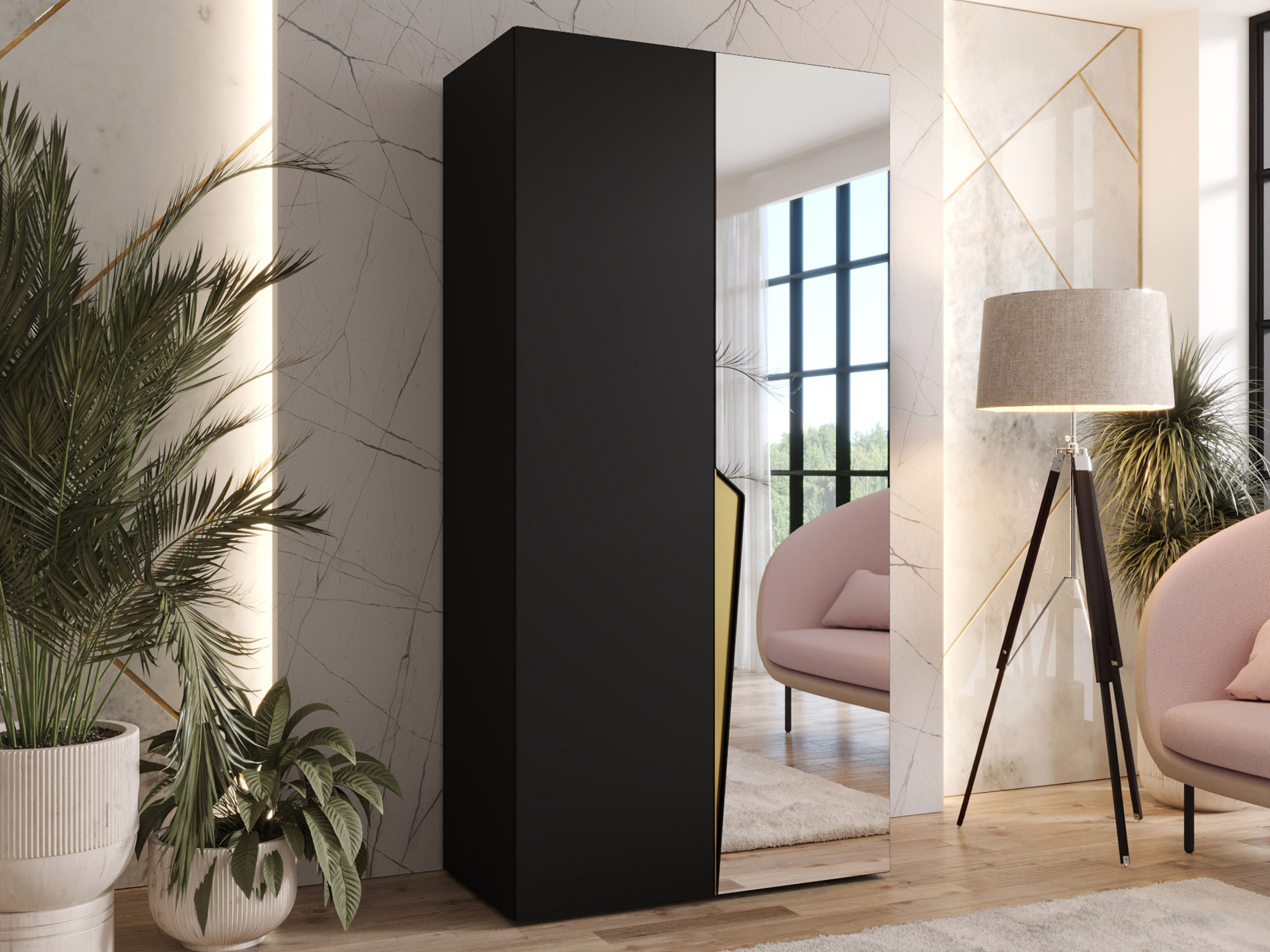 Kleiderschrank Hartford 608 (Schwarz)