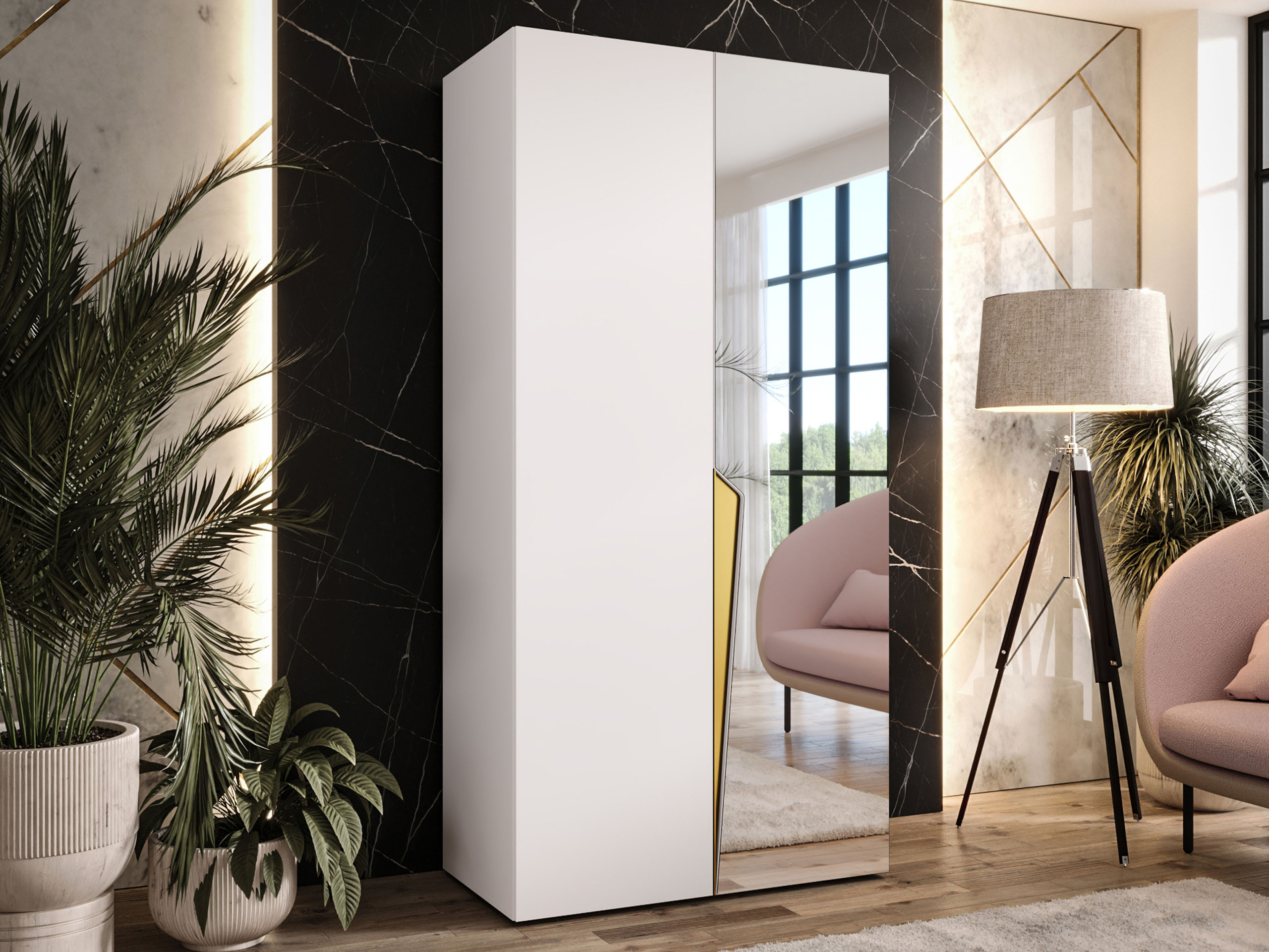 Kleiderschrank Hartford 608 (Weiß)