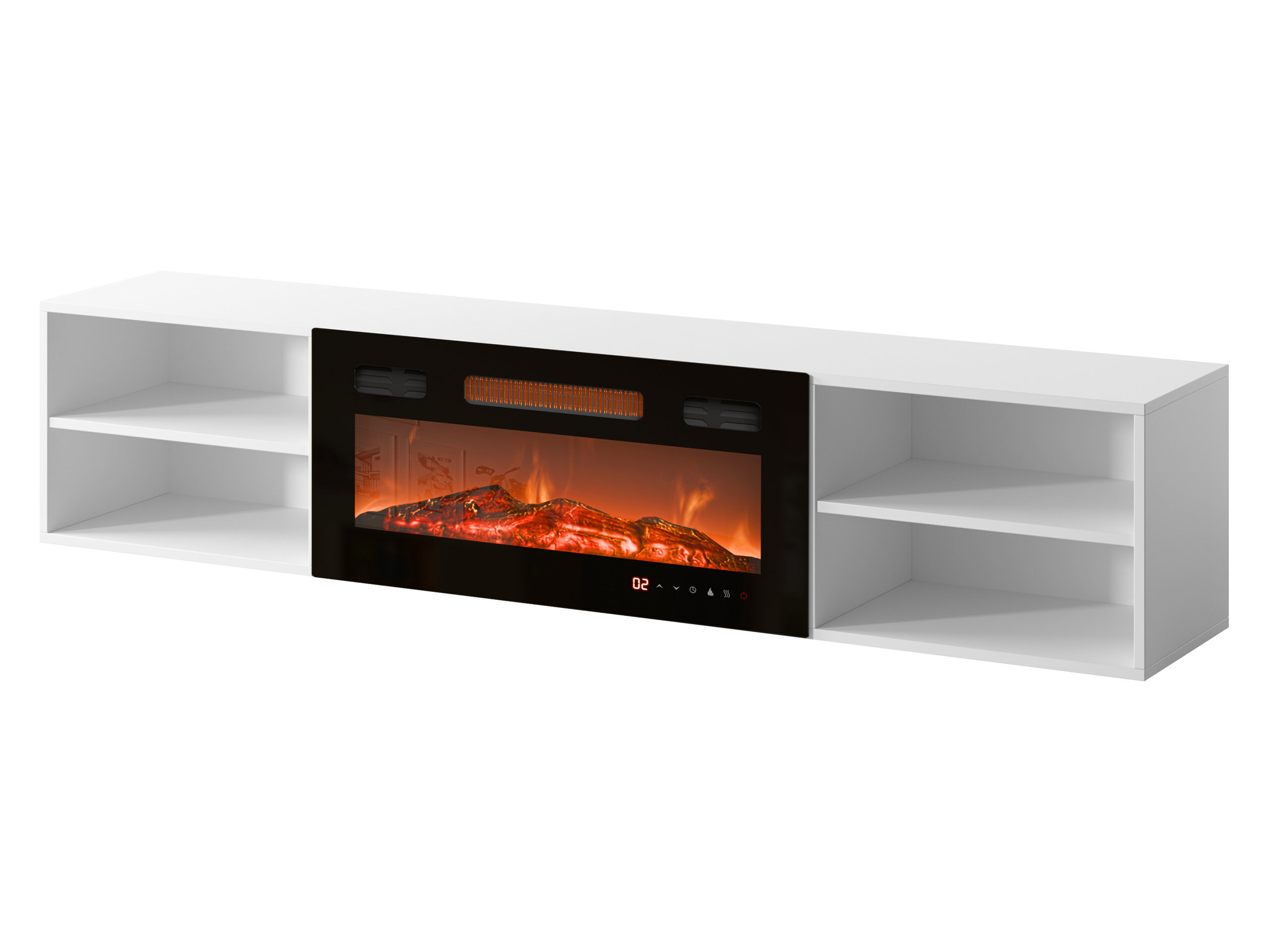 TV-Möbel Charlotte 190 (Weiß + Schwarz)