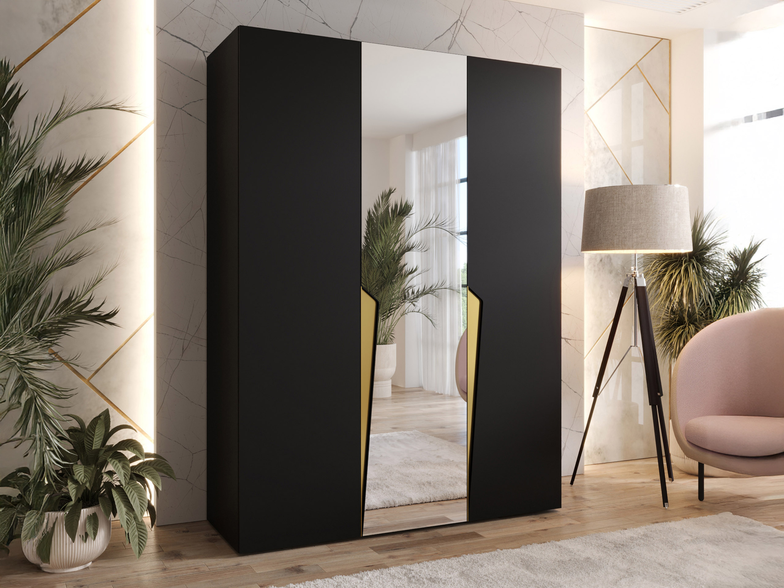 Kleiderschrank Hartford 609 (Schwarz)