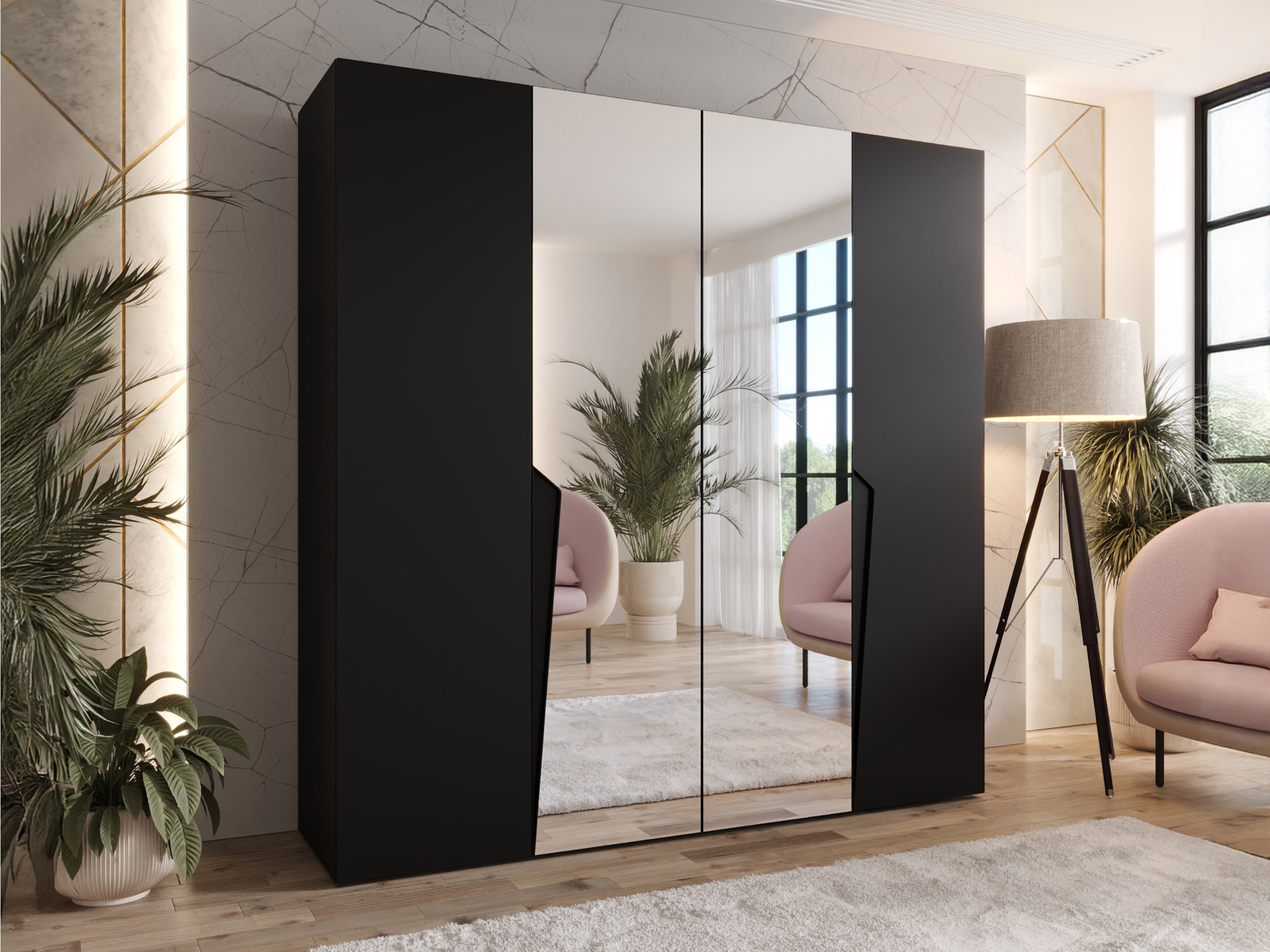 Kleiderschrank Hartford 610 (Schwarz)