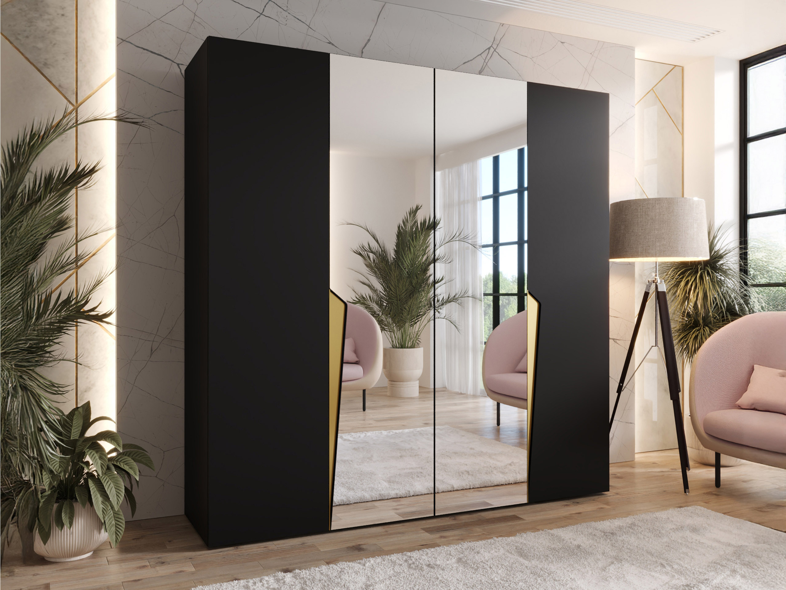 Kleiderschrank Hartford 610 (Schwarz)