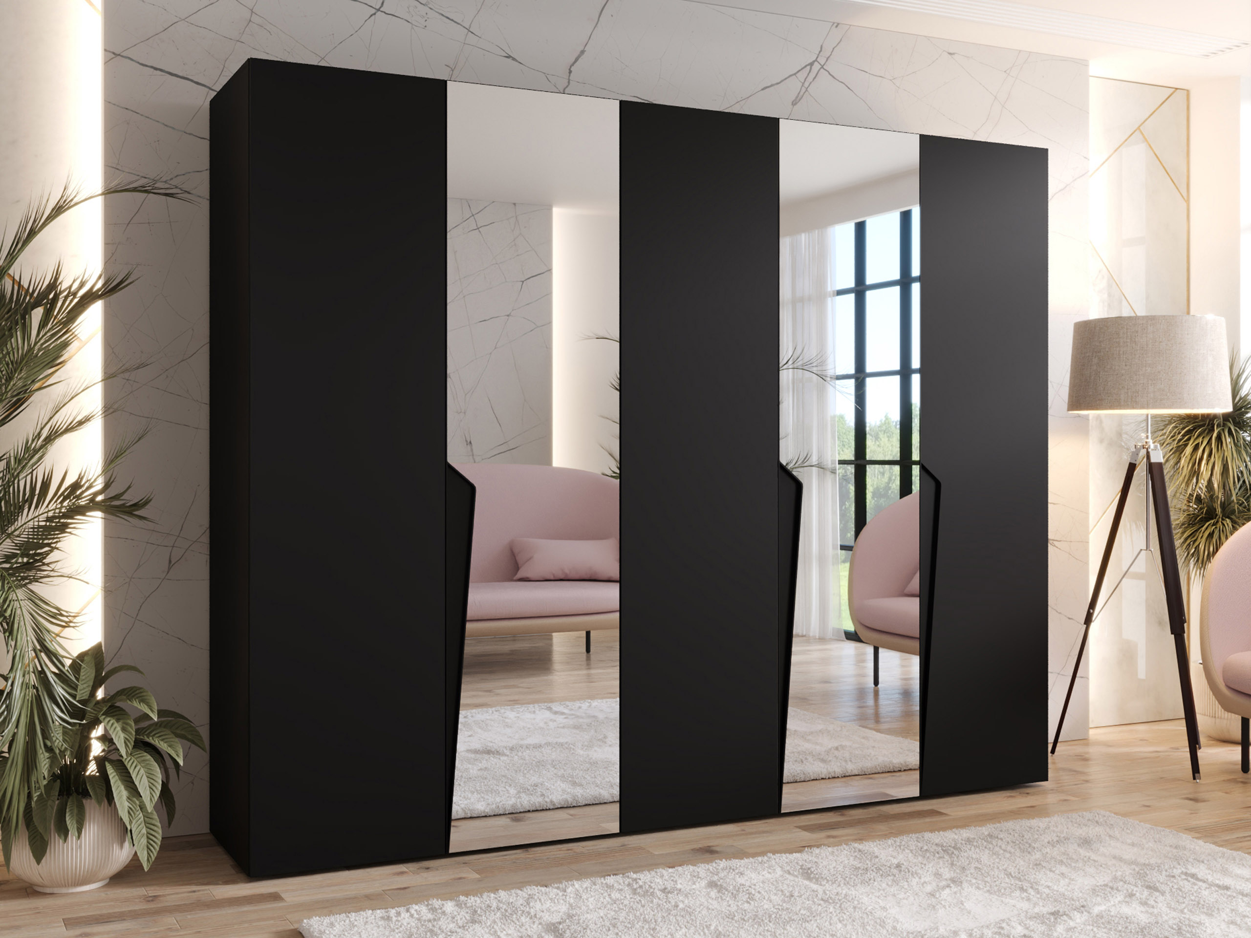 Kleiderschrank Hartford 611 (Schwarz)