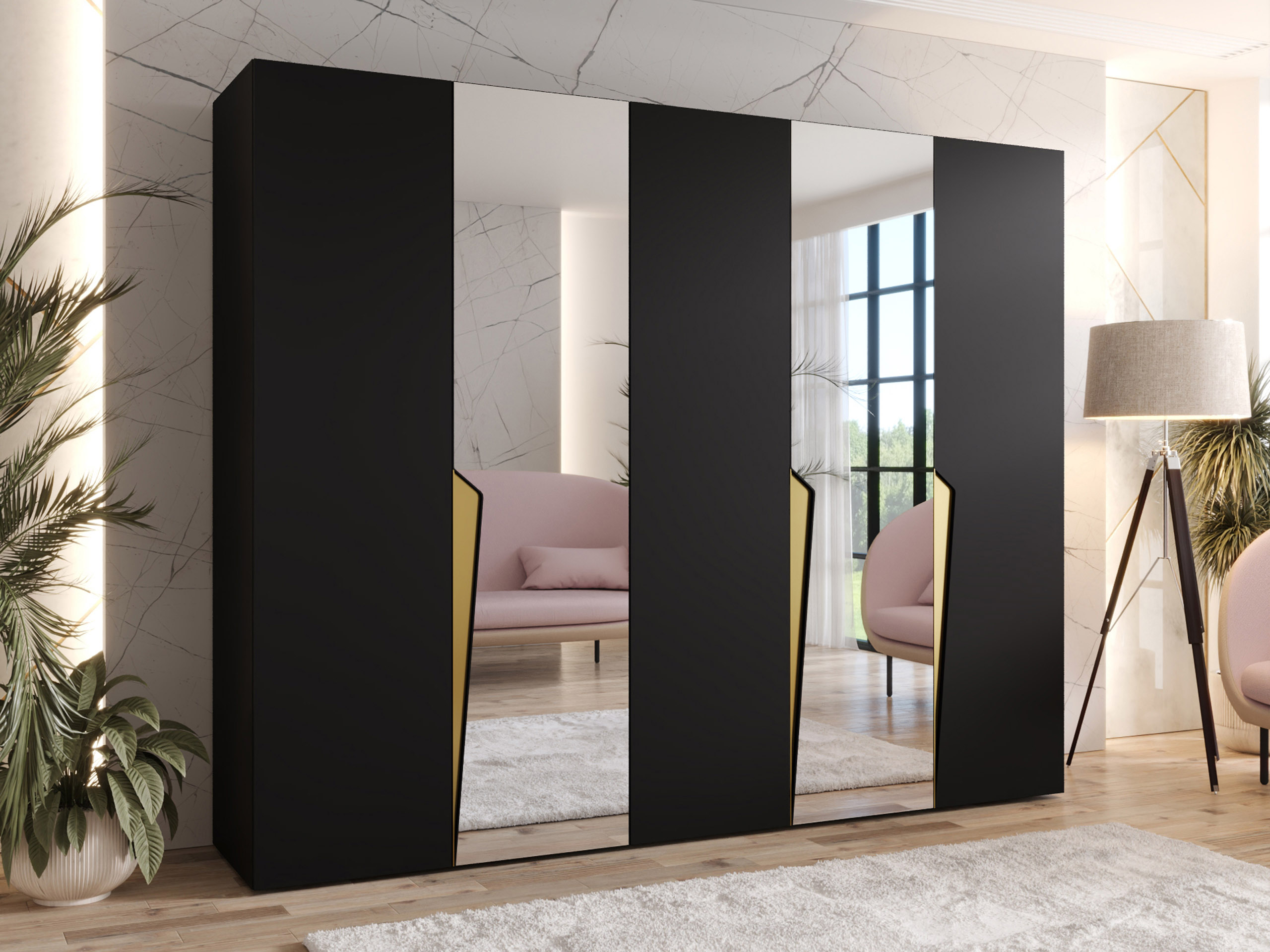 Kleiderschrank Hartford 611 (Schwarz)