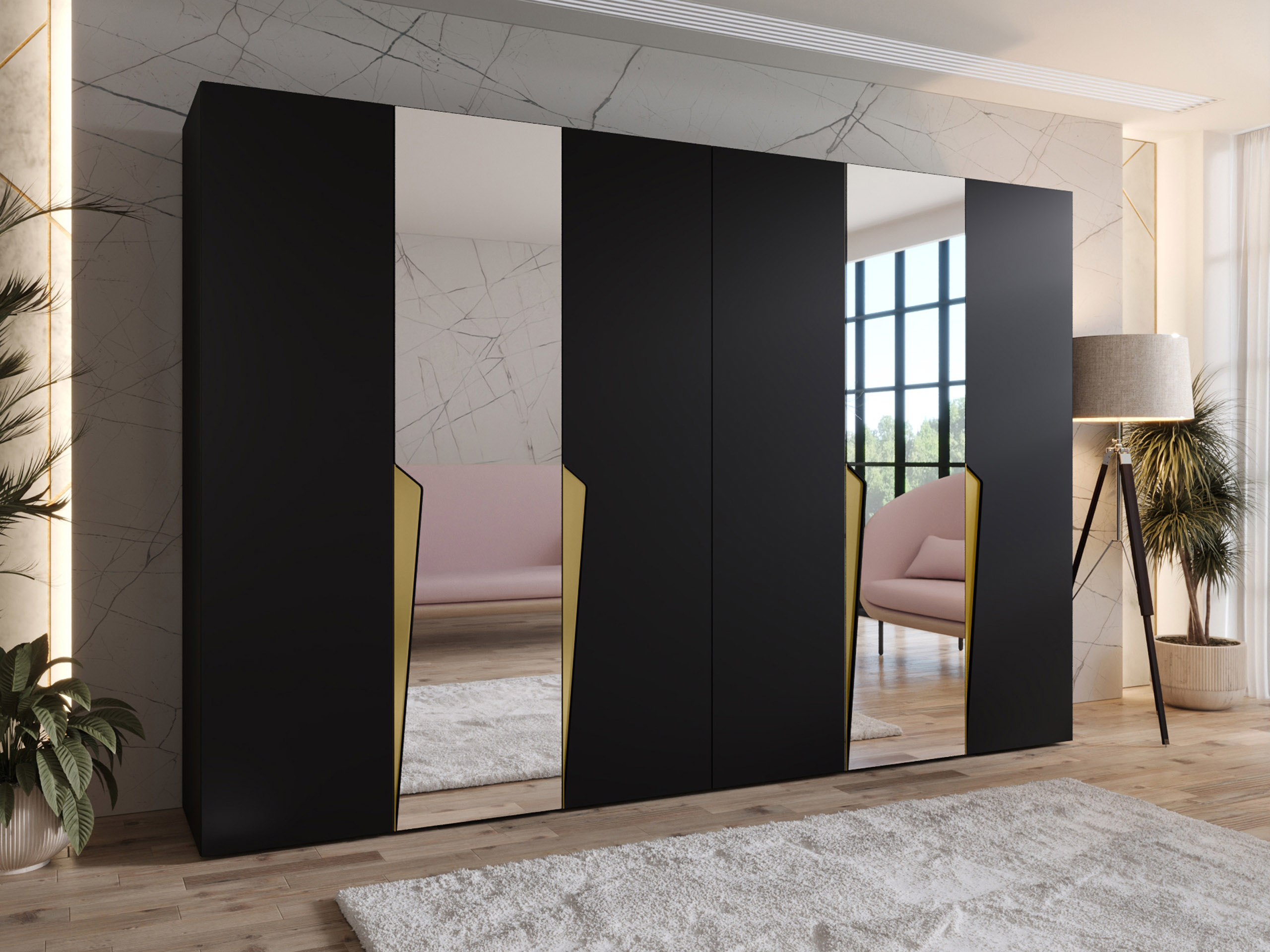 Kleiderschrank Hartford 612 (Schwarz)