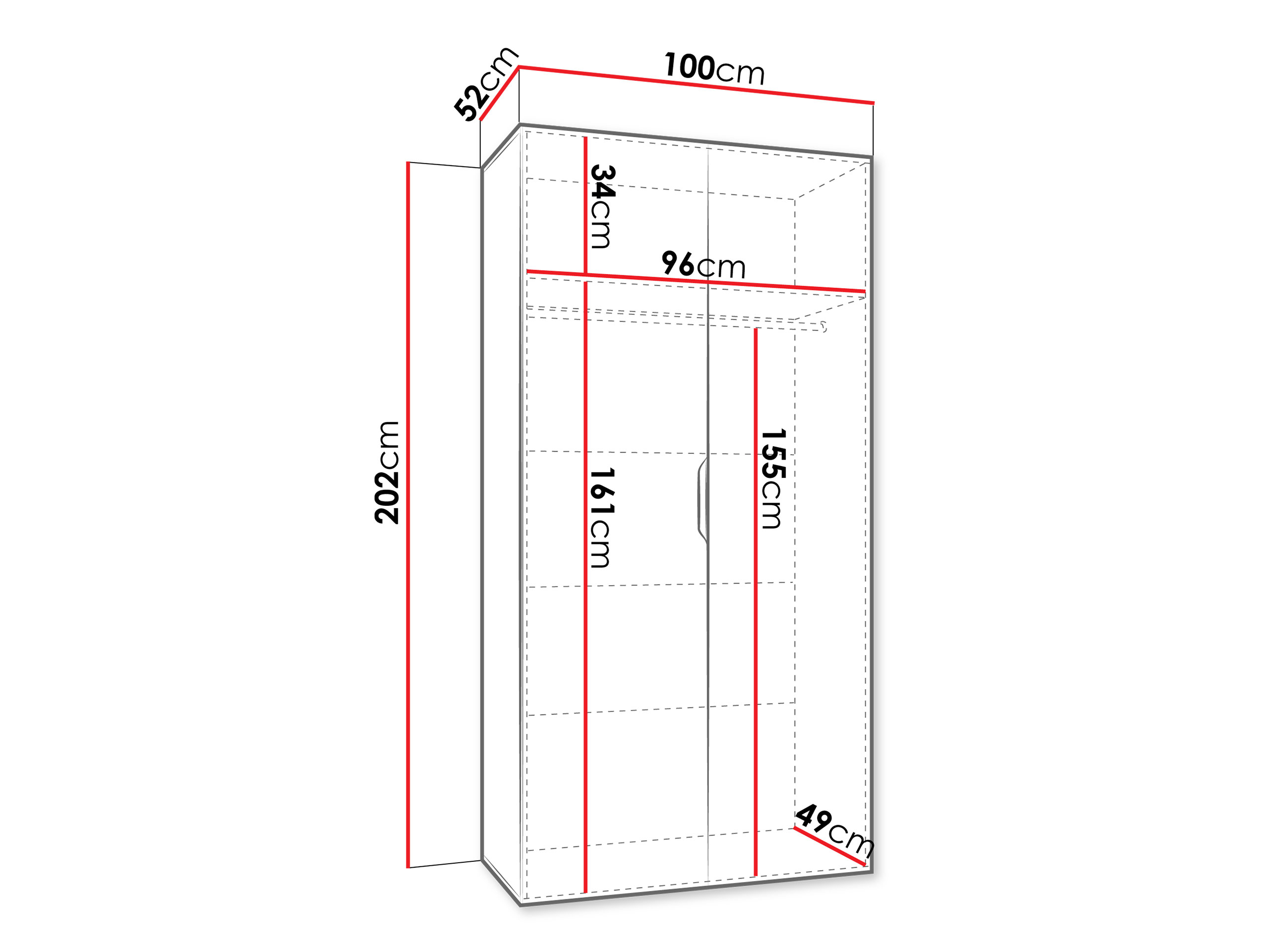 Kleiderschrank Hartford 613 (Weiß)