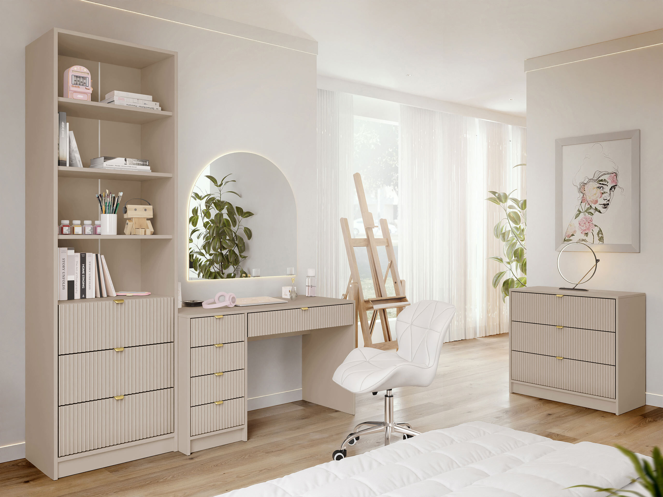 Heimbüro-Set Comfivo Papilio V (Beige)
