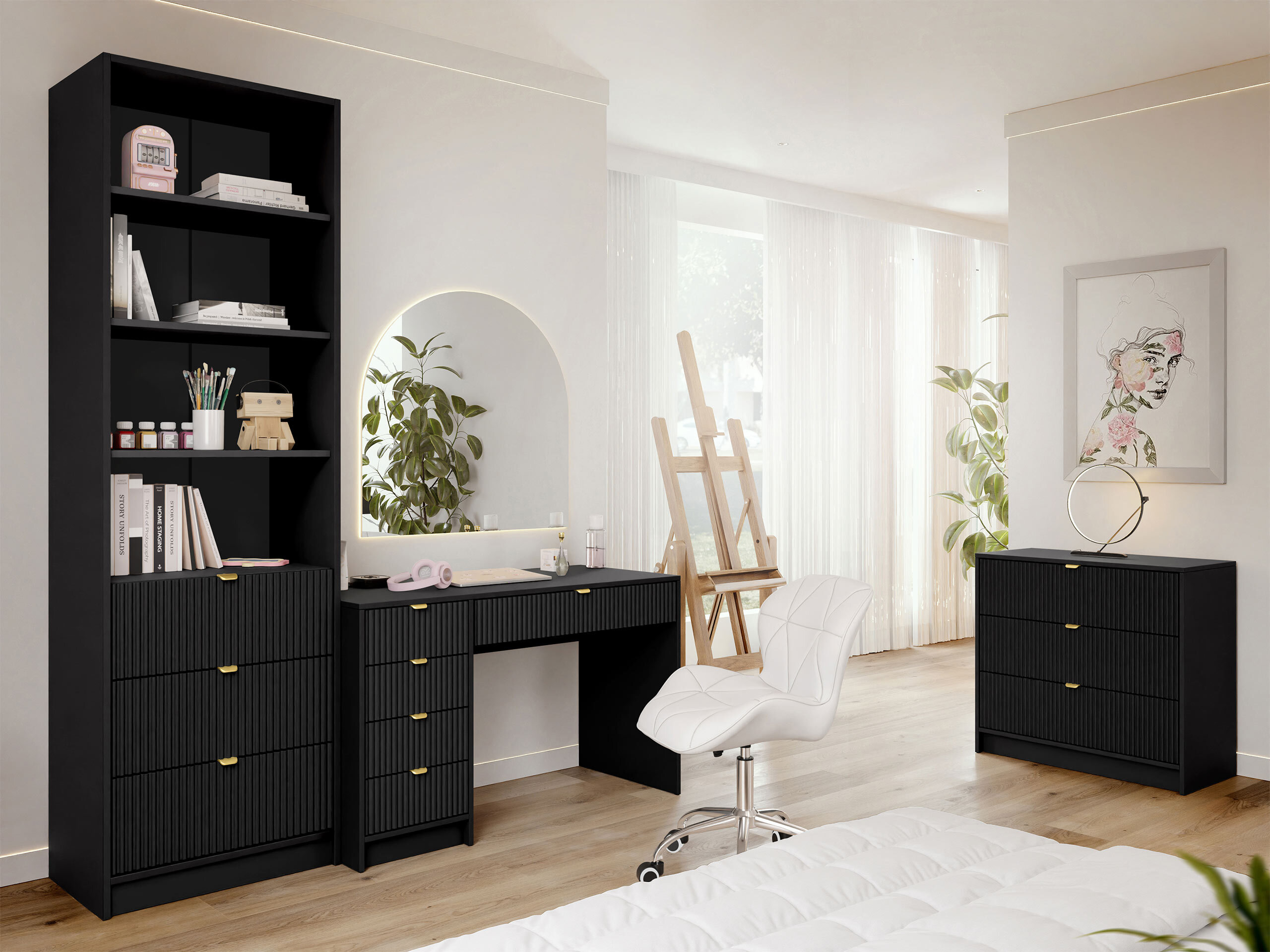 Heimbüro-Set Comfivo Papilio V (Schwarz)