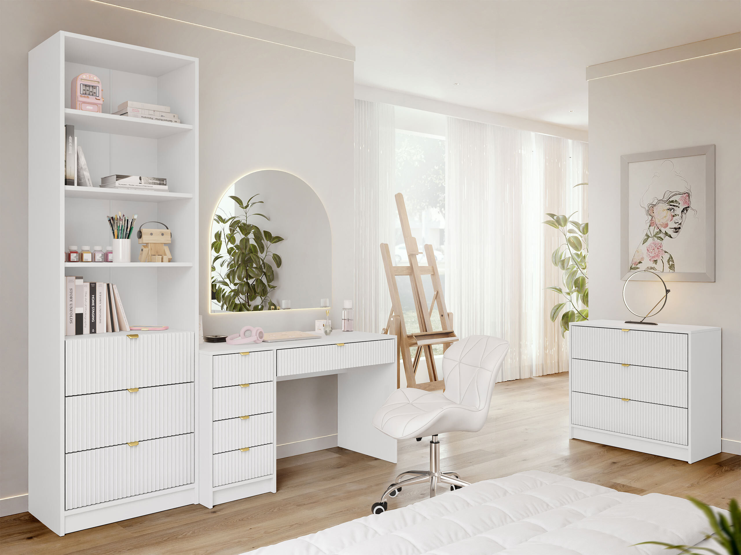 Heimbüro-Set Comfivo Papilio V (Weiß)