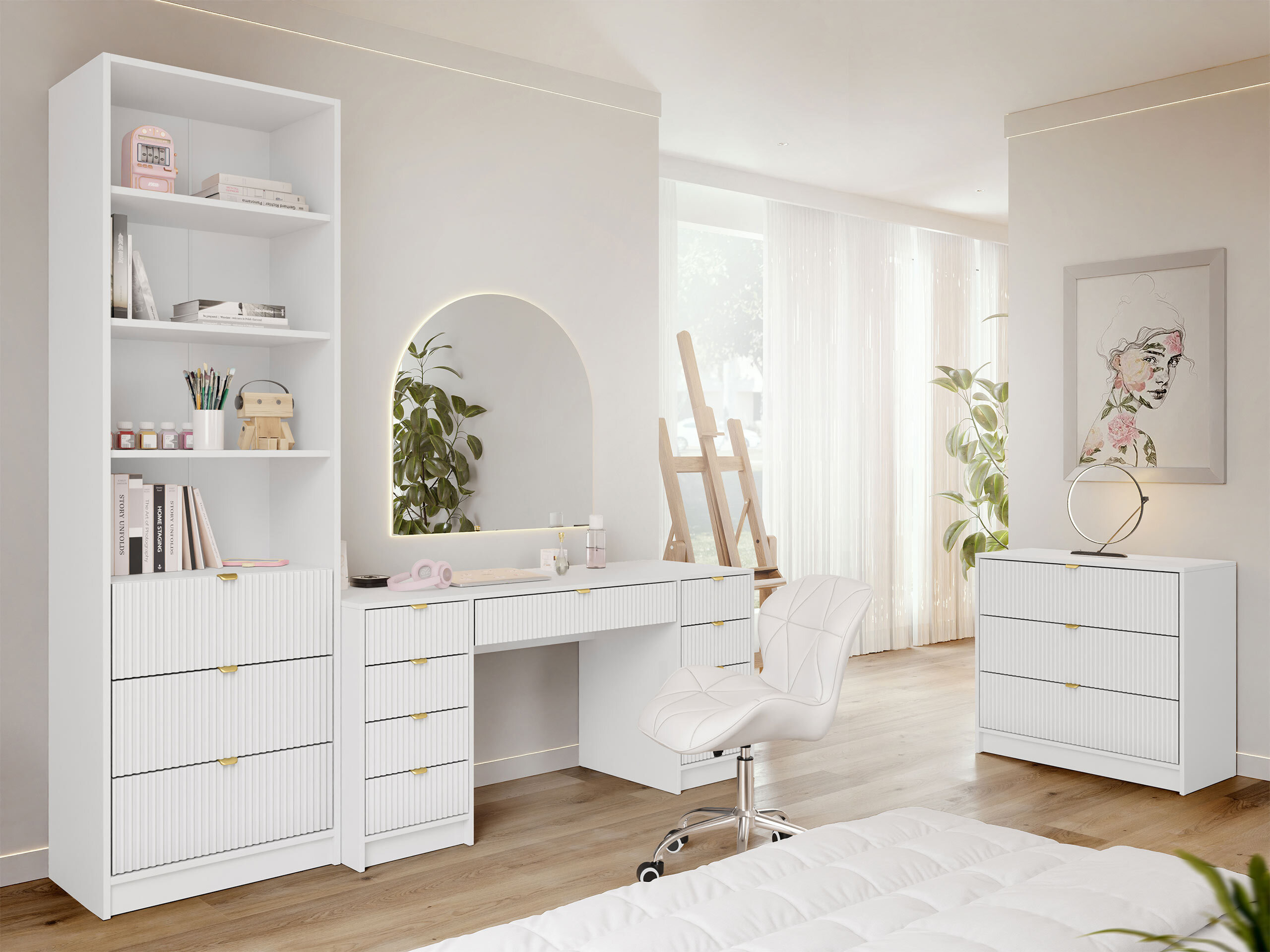 Heimbüro-Set Comfivo Papilio VI (Weiß)