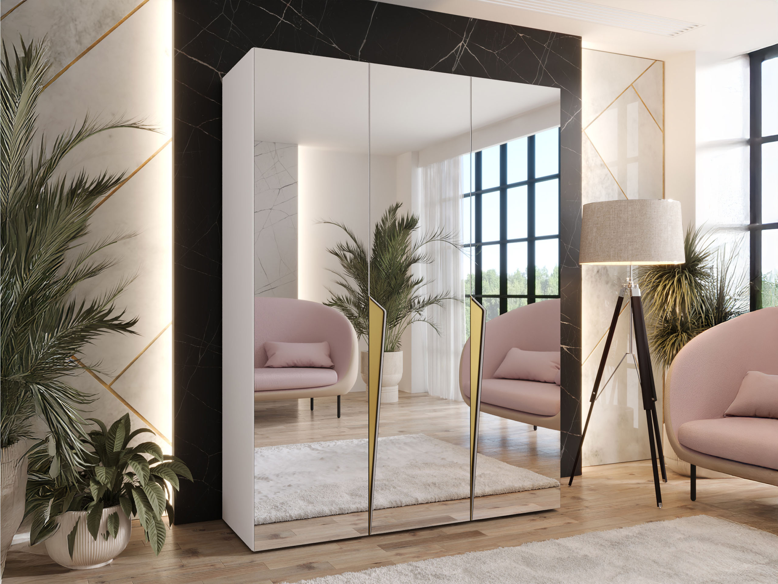 Kleiderschrank Hartford 614 (Weiß)