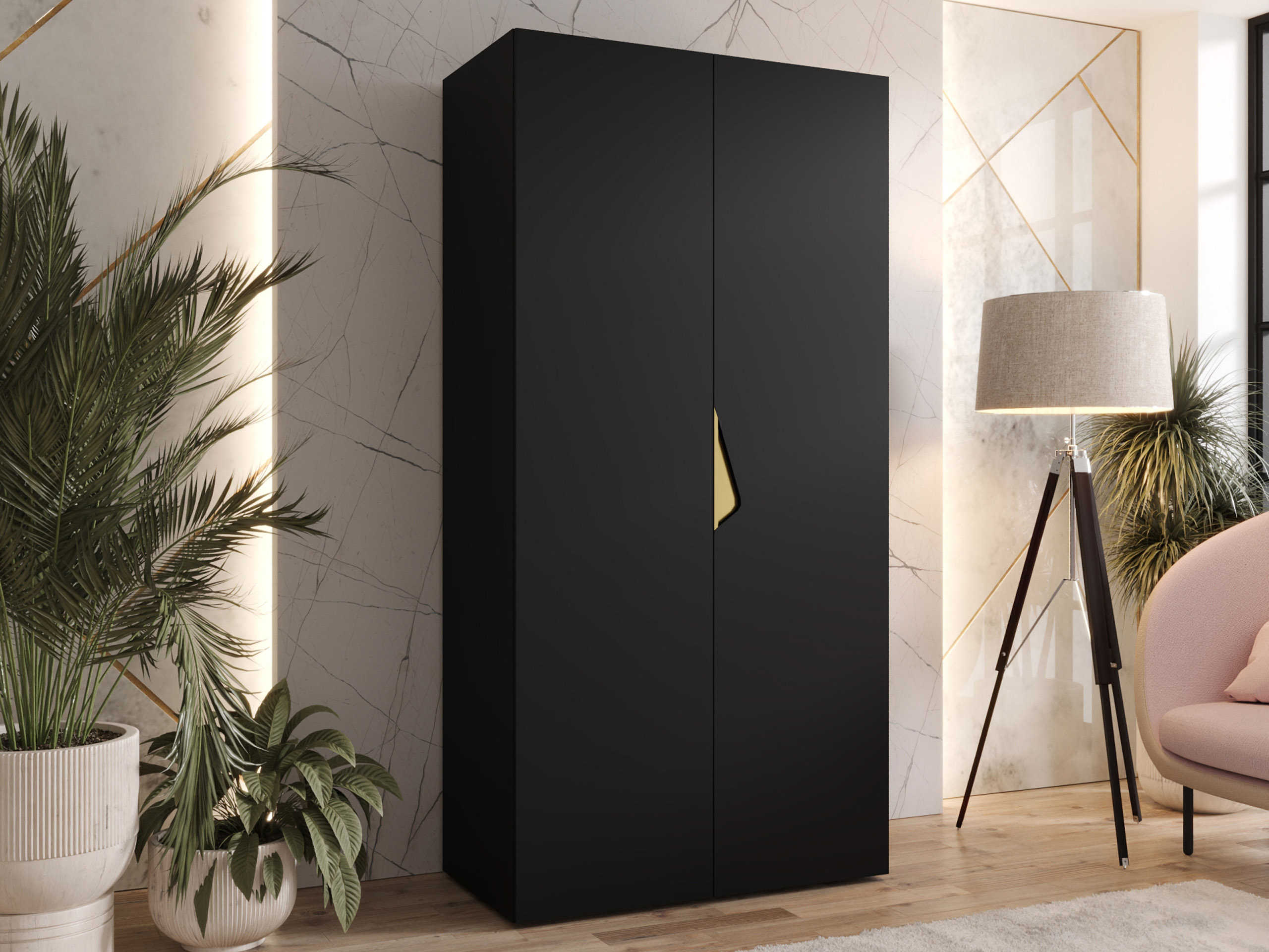 Kleiderschrank Hartford 618 (Schwarz)