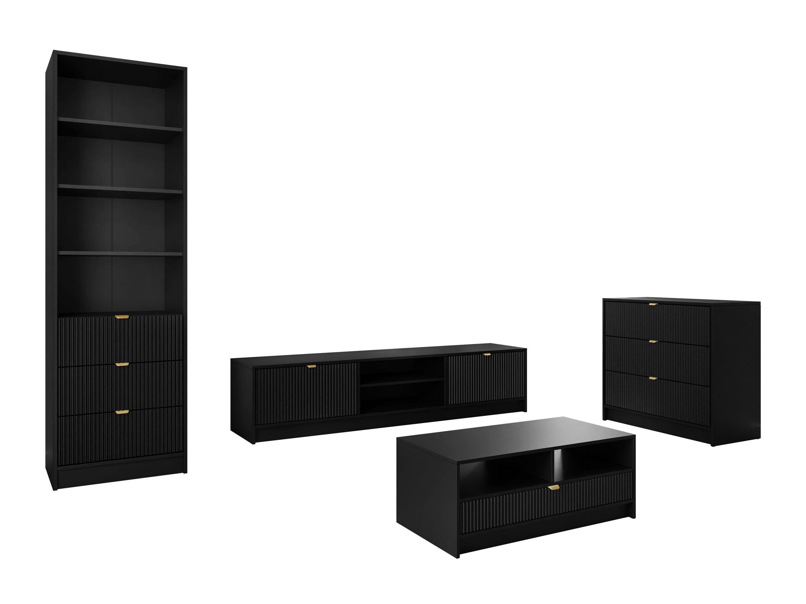 Wohnzimmer-Sets Comfivo Papilio VII (Schwarz)
