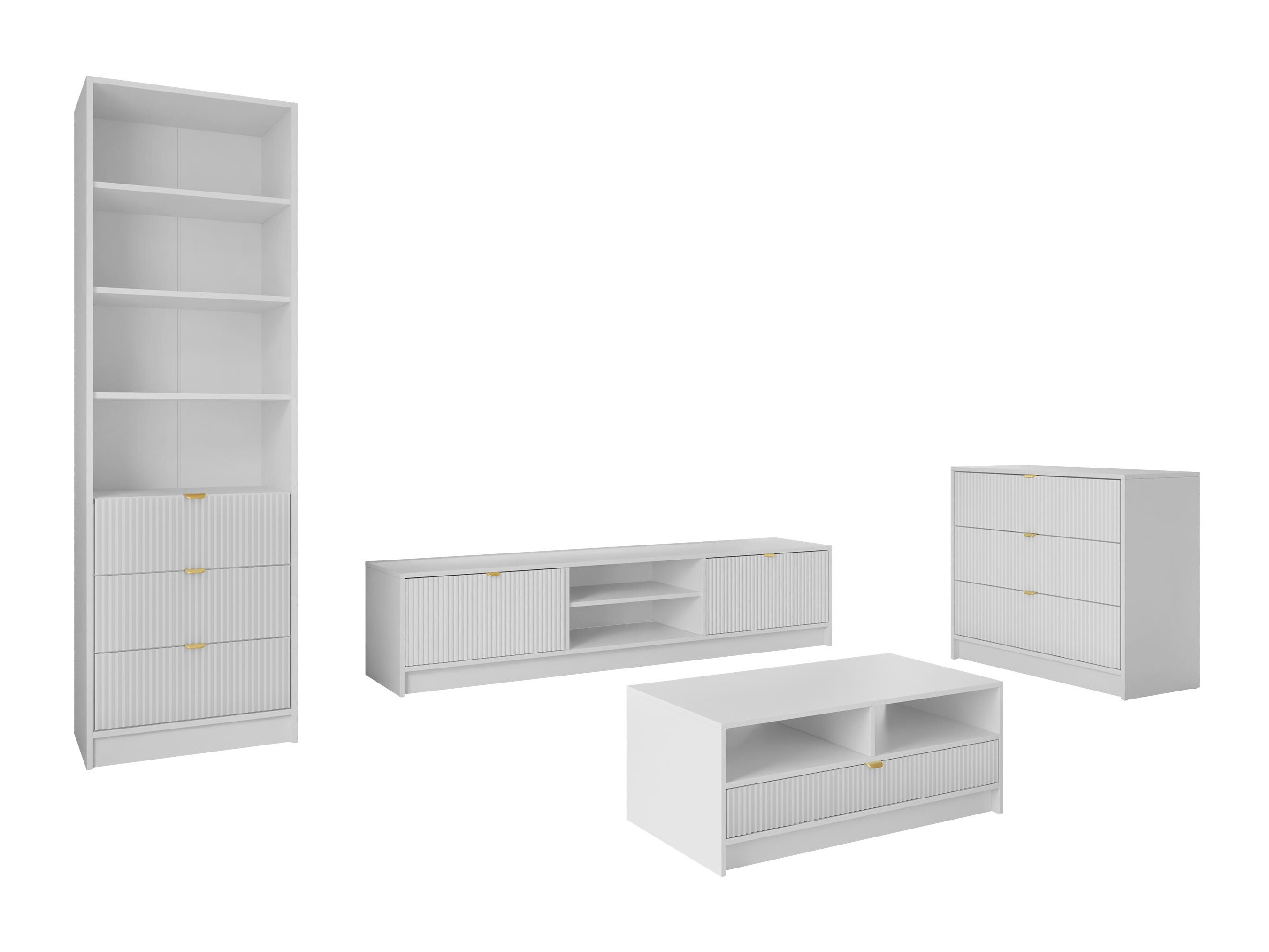 Wohnzimmer-Sets Comfivo Papilio VII (Weiß)